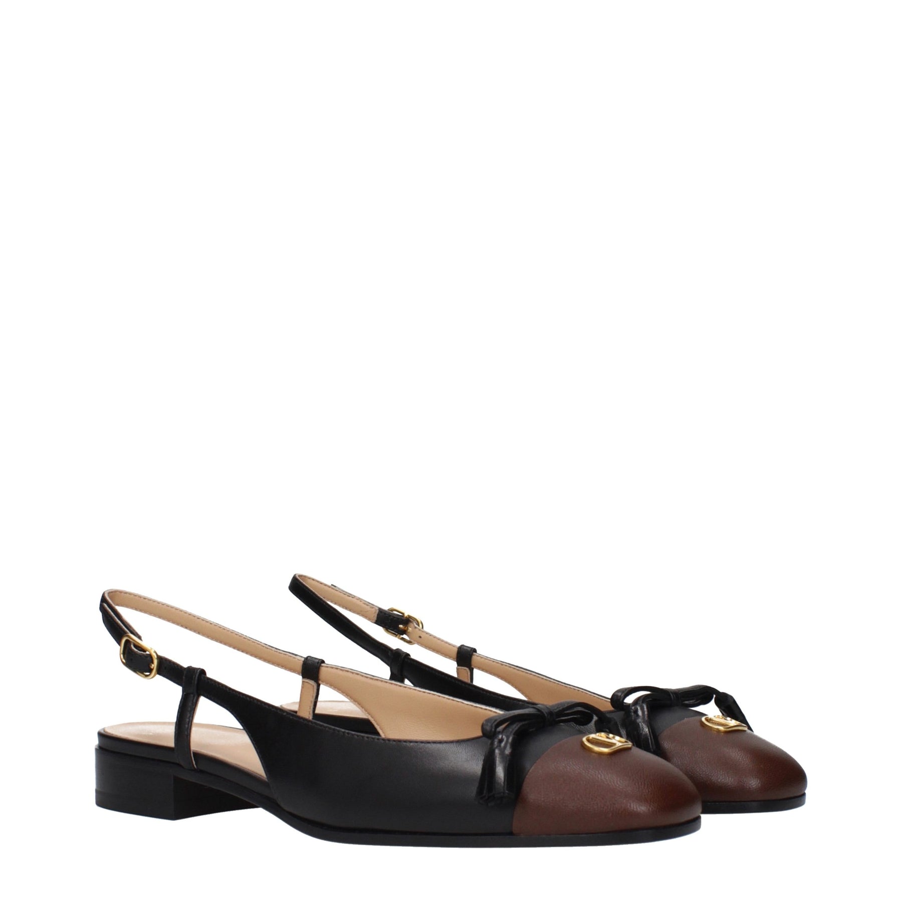 Valentino Garavani Black Leather Ballet Flats | Regal Royce