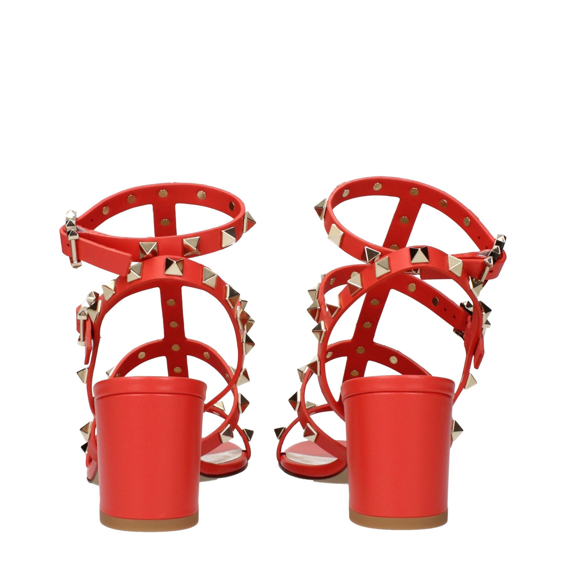Valentino Garavani Orange Leather Platform Sandals | Regal Royce