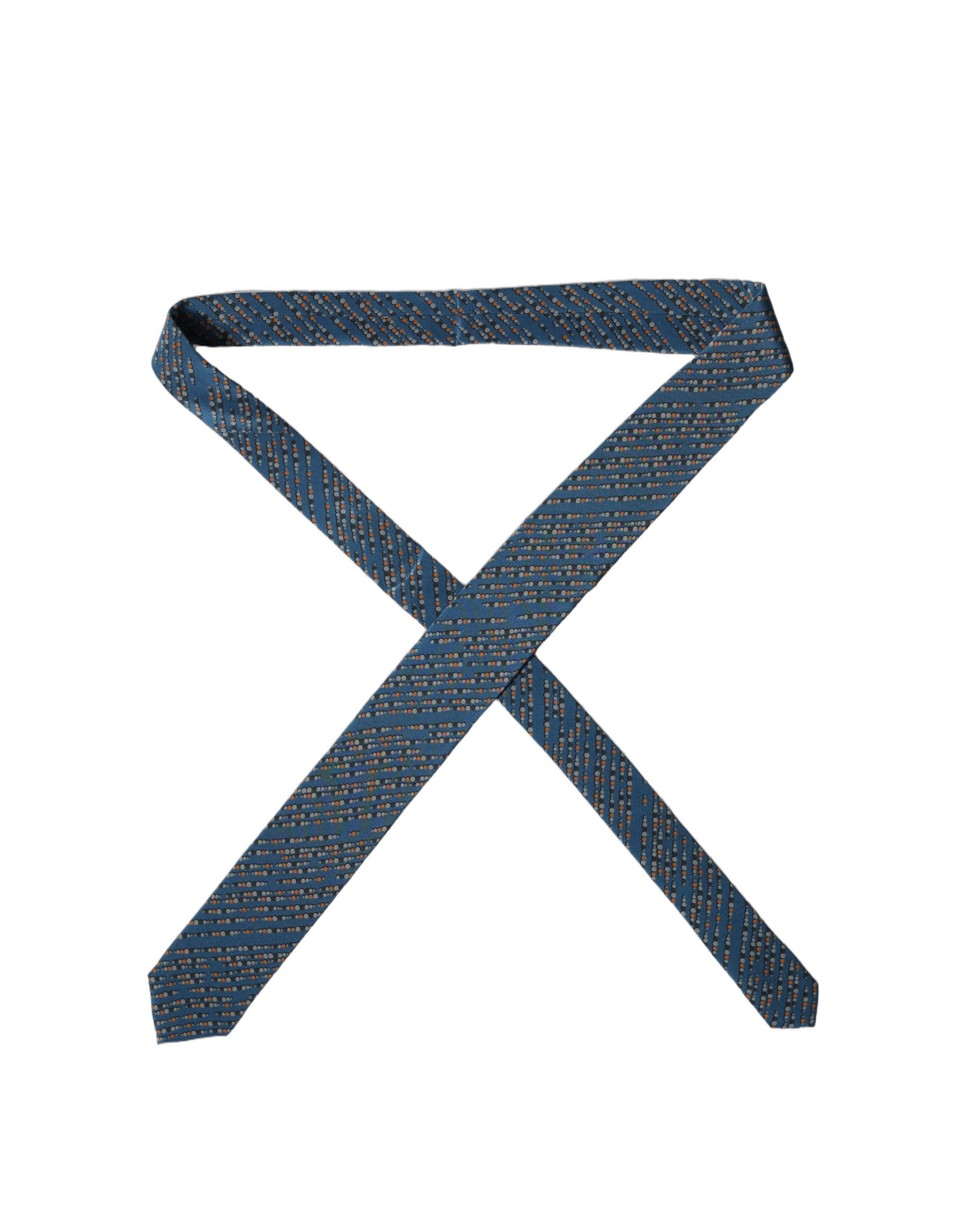 Dolce & Gabbana Blue Patterned 100% Silk Adjustable Men Tied Necktie Tie | Regal Royce