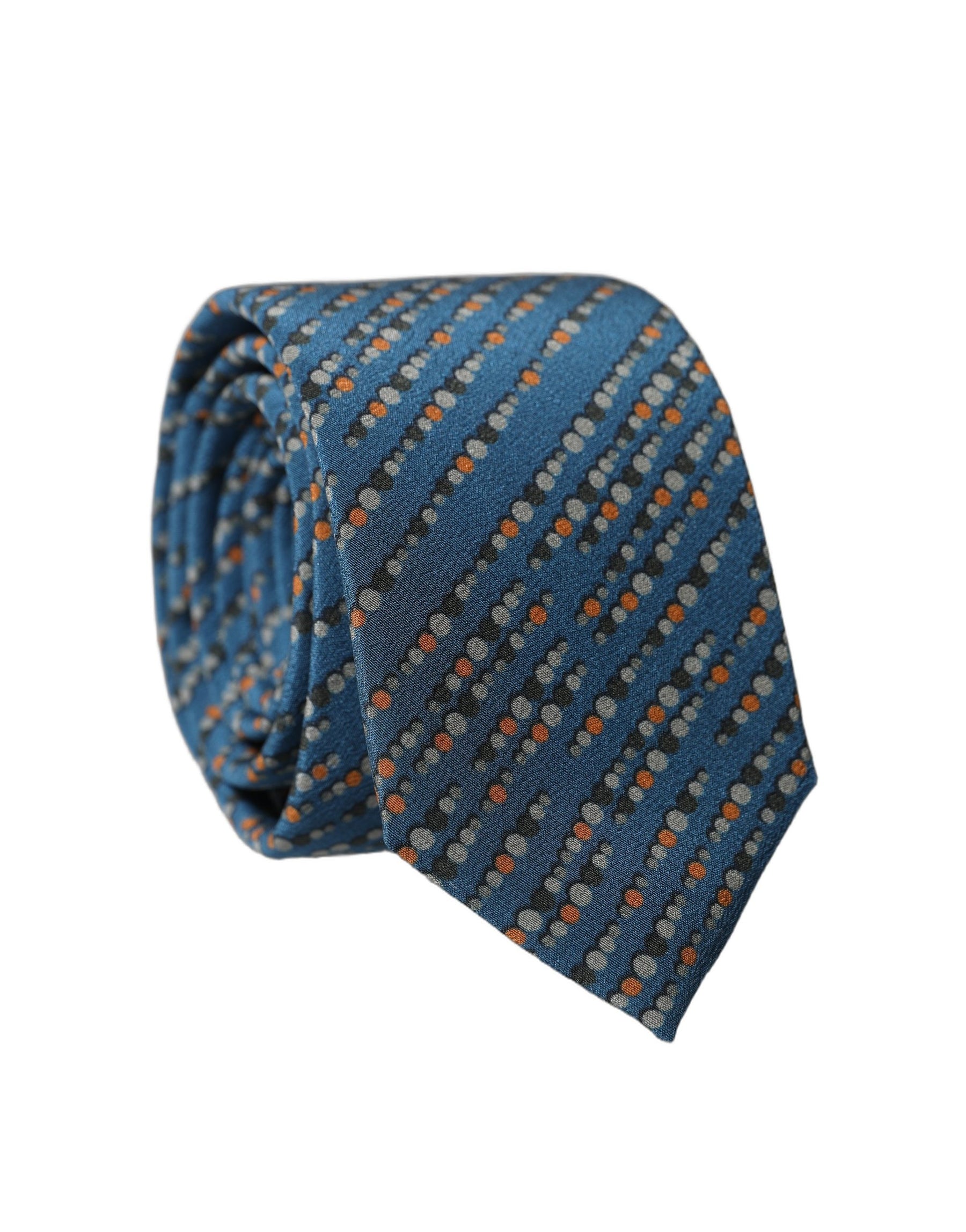 Dolce & Gabbana Blue Patterned 100% Silk Adjustable Men Tied Necktie Tie | Regal Royce