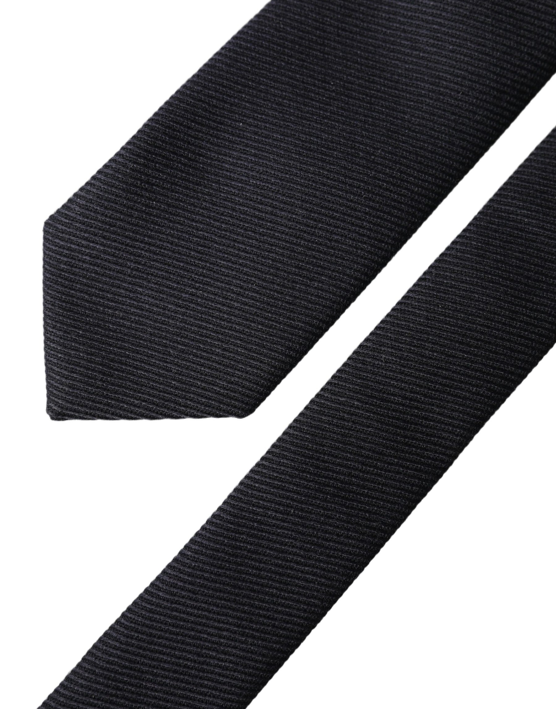 Dolce & Gabbana Black Solid 100% Silk Adjustable Men Tied Necktie Tie | Regal Royce