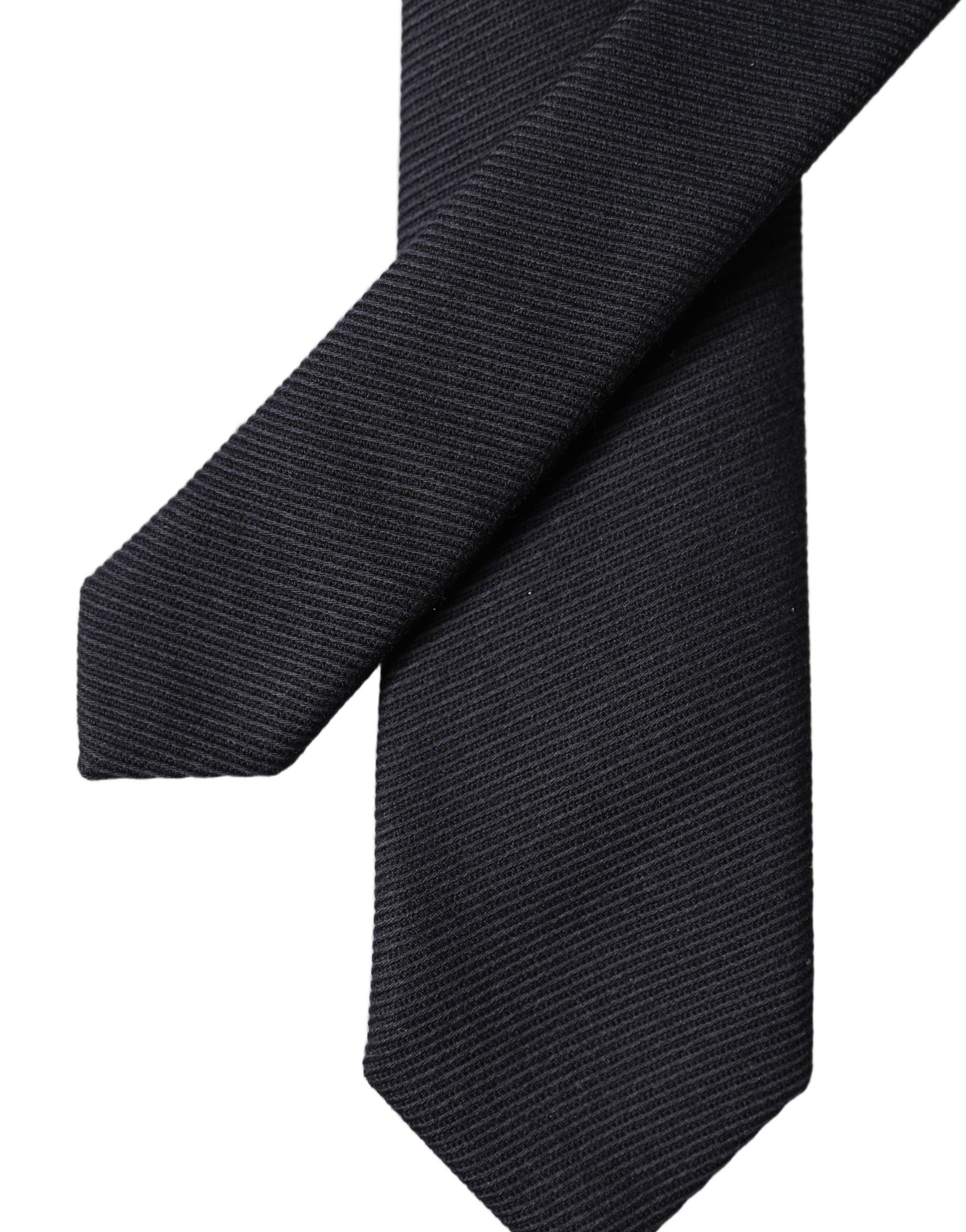 Dolce & Gabbana Black Solid 100% Silk Adjustable Men Tied Necktie Tie | Regal Royce