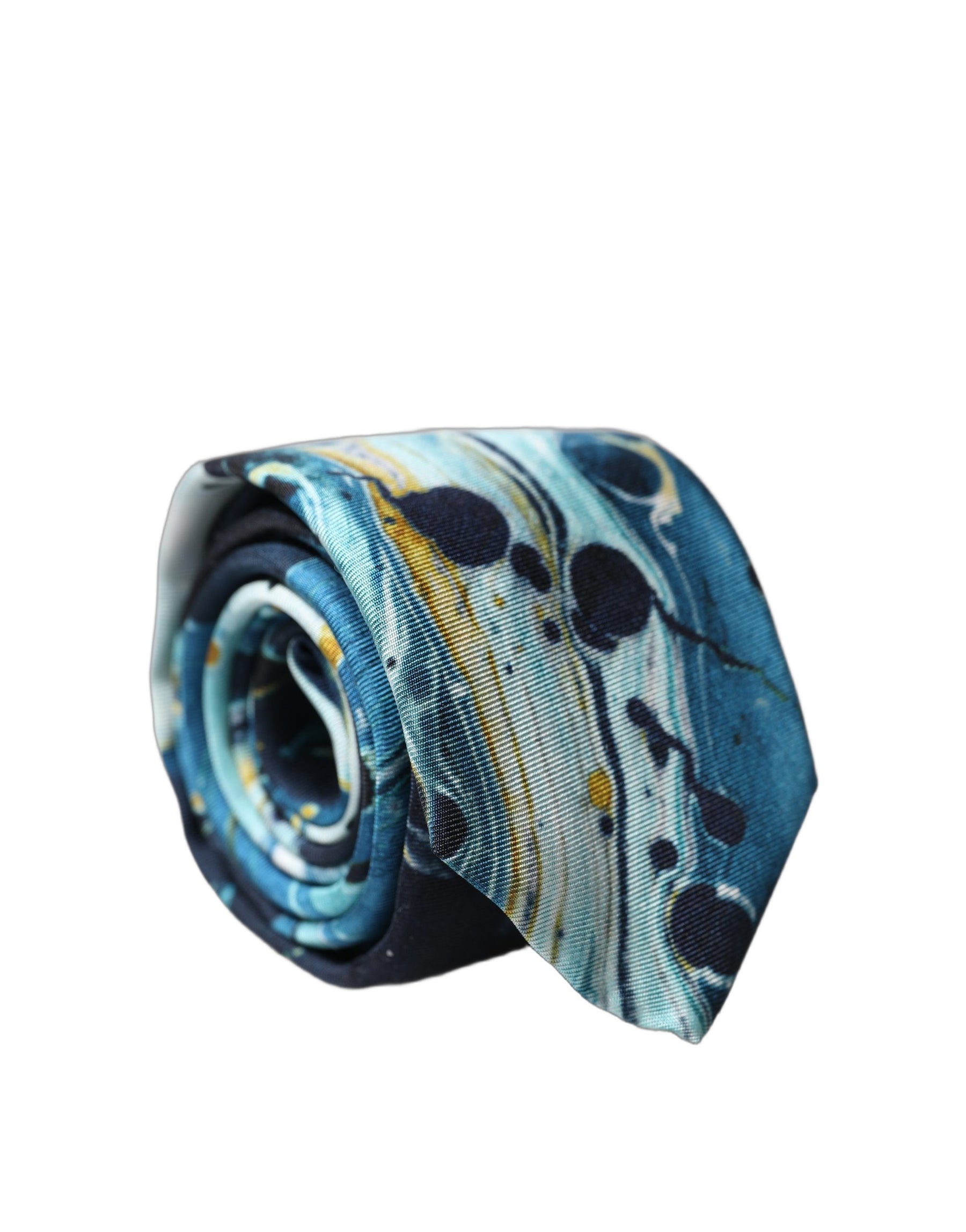 Dolce & Gabbana Multicolor Abstract Silk Adjustable Men Tied Necktie Tie | Regal Royce