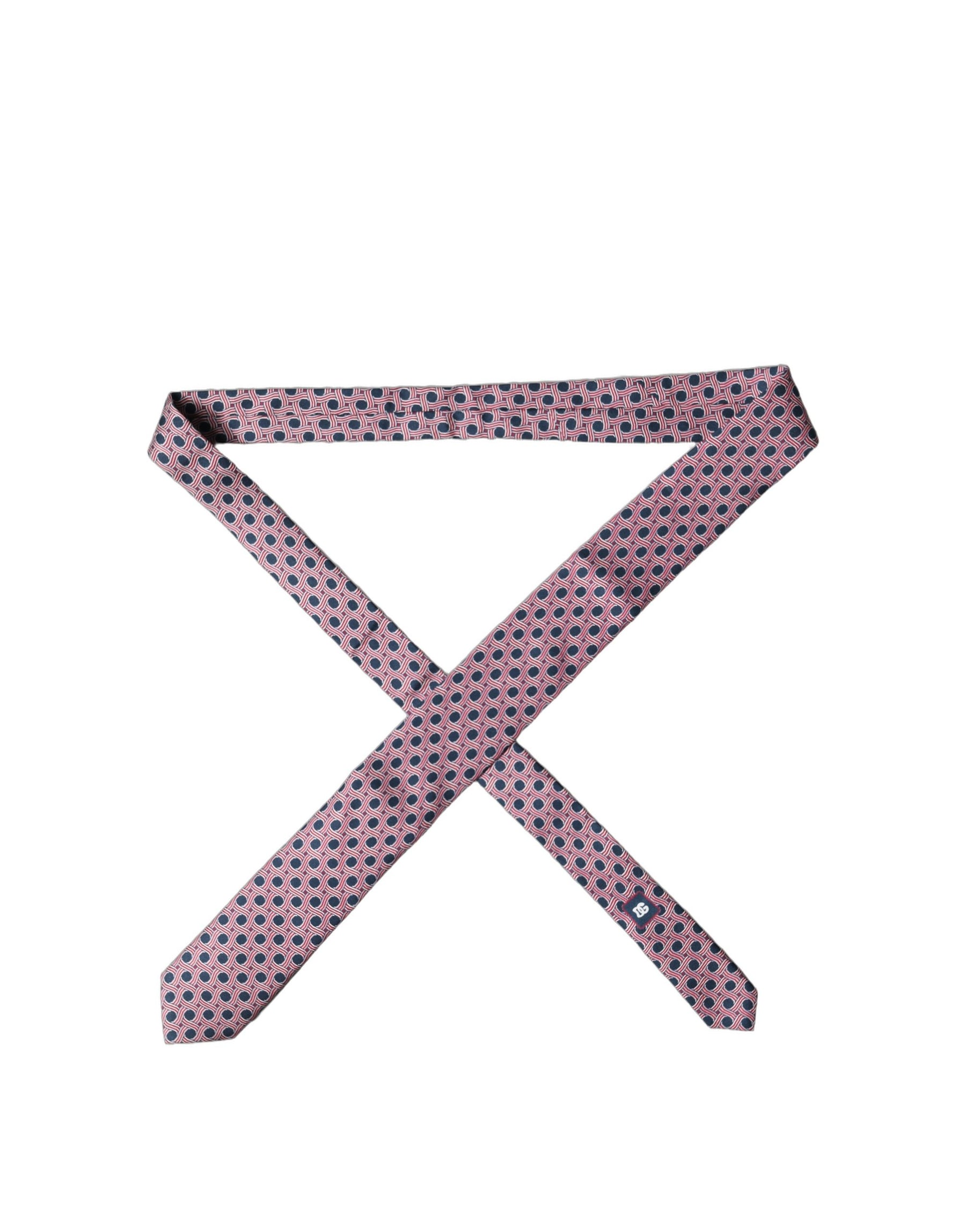 Dolce & Gabbana Multicolor Patterned Silk Adjustable Men Tied Necktie Tie | Regal Royce