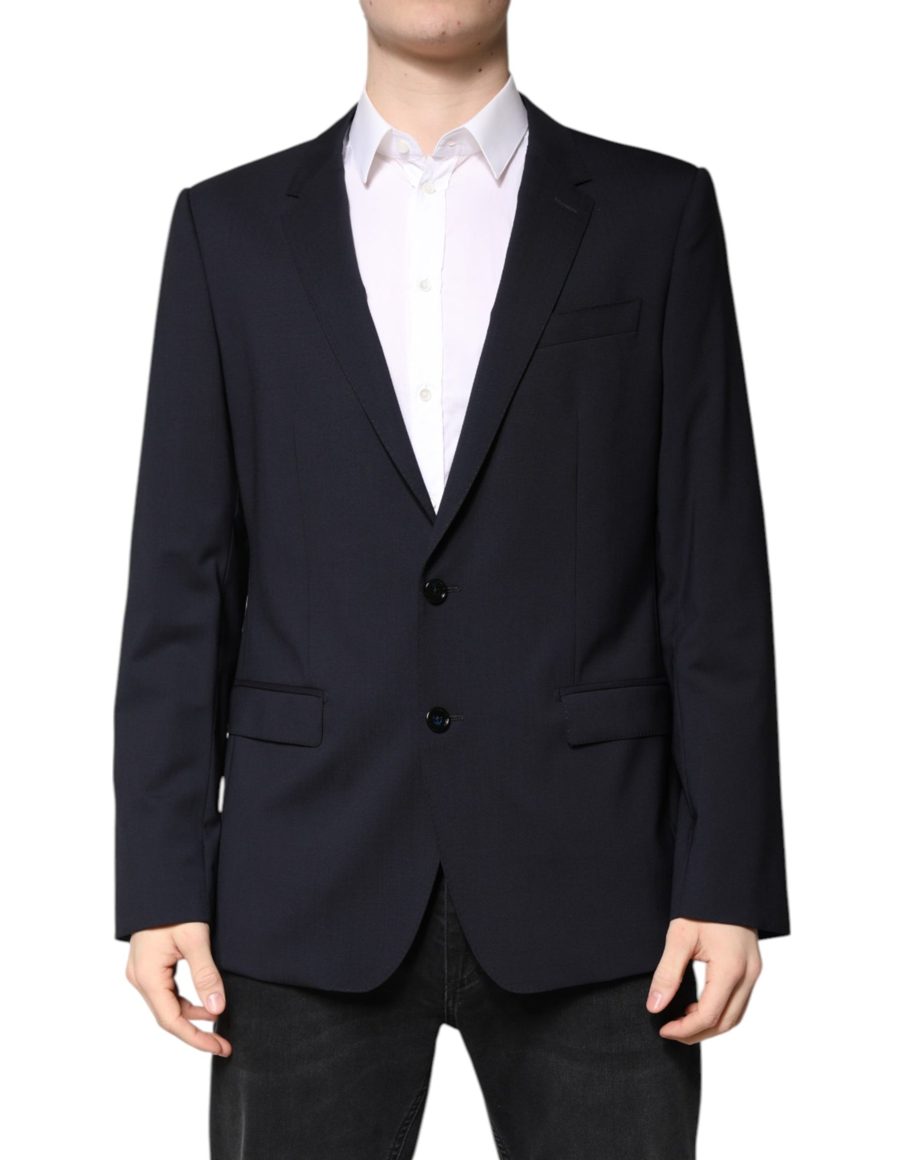 Dolce & Gabbana Blazer MARTINI Dark Blue Wool SingleBreasted Blazer | Regal Royce