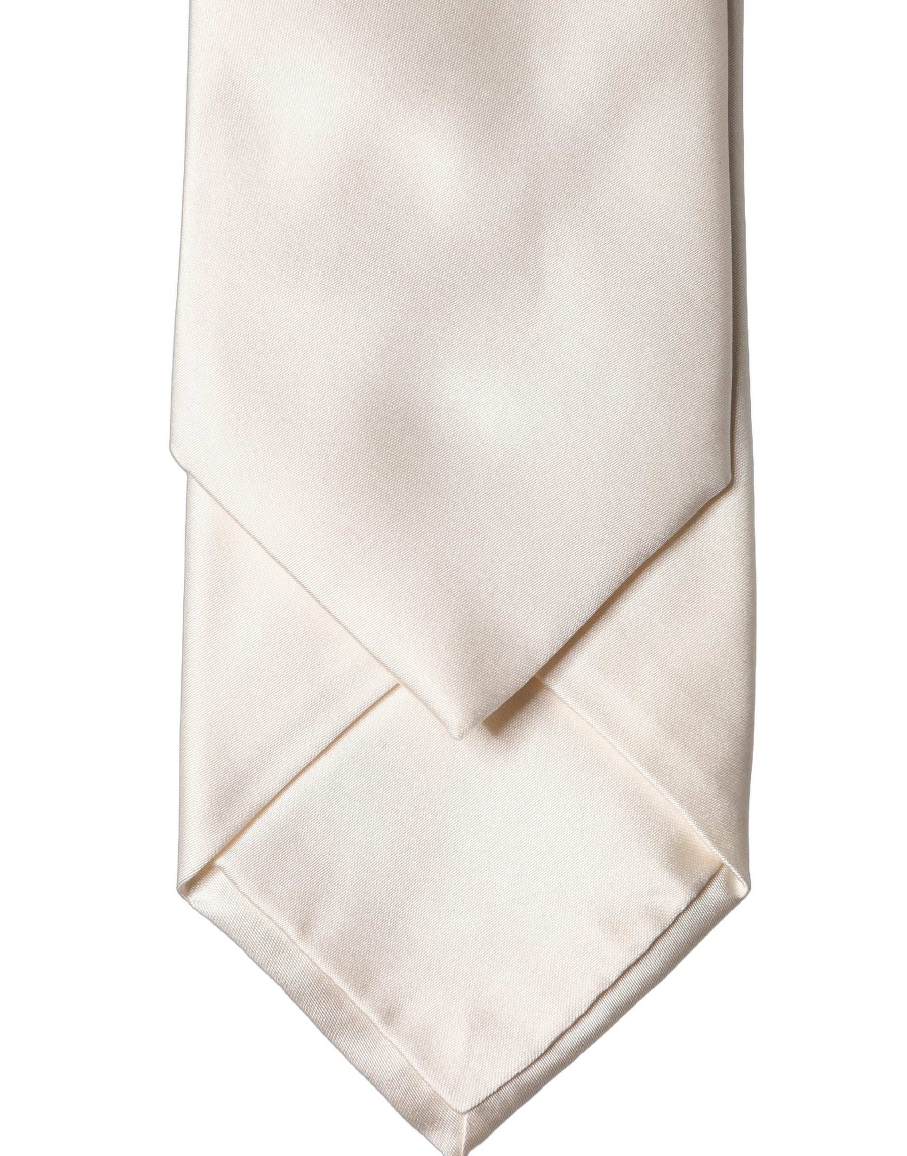 Dolce & Gabbana Off White Satin Silk Adjustable Women Tied Necktie Tie | Regal Royce