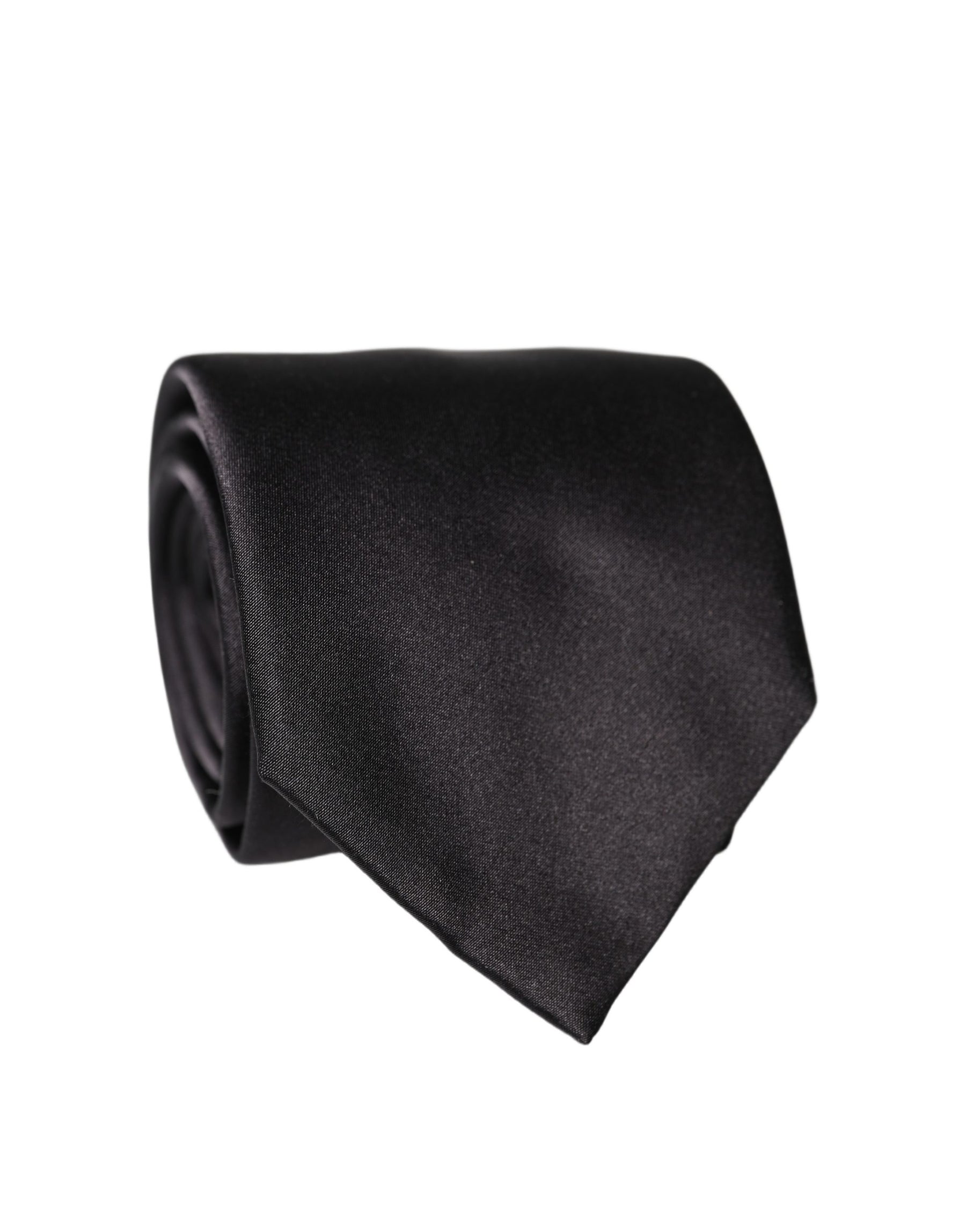 Dolce & Gabbana Black Satin 100% Silk Adjustable Women Tied Necktie Tie | Regal Royce