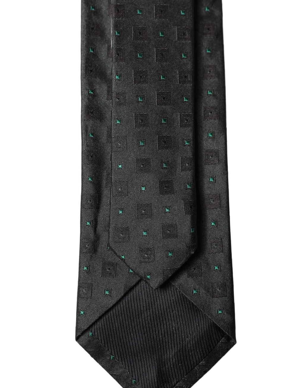 Dolce & Gabbana Black Geometric Silk Adjustable Men Tied Necktie Tie