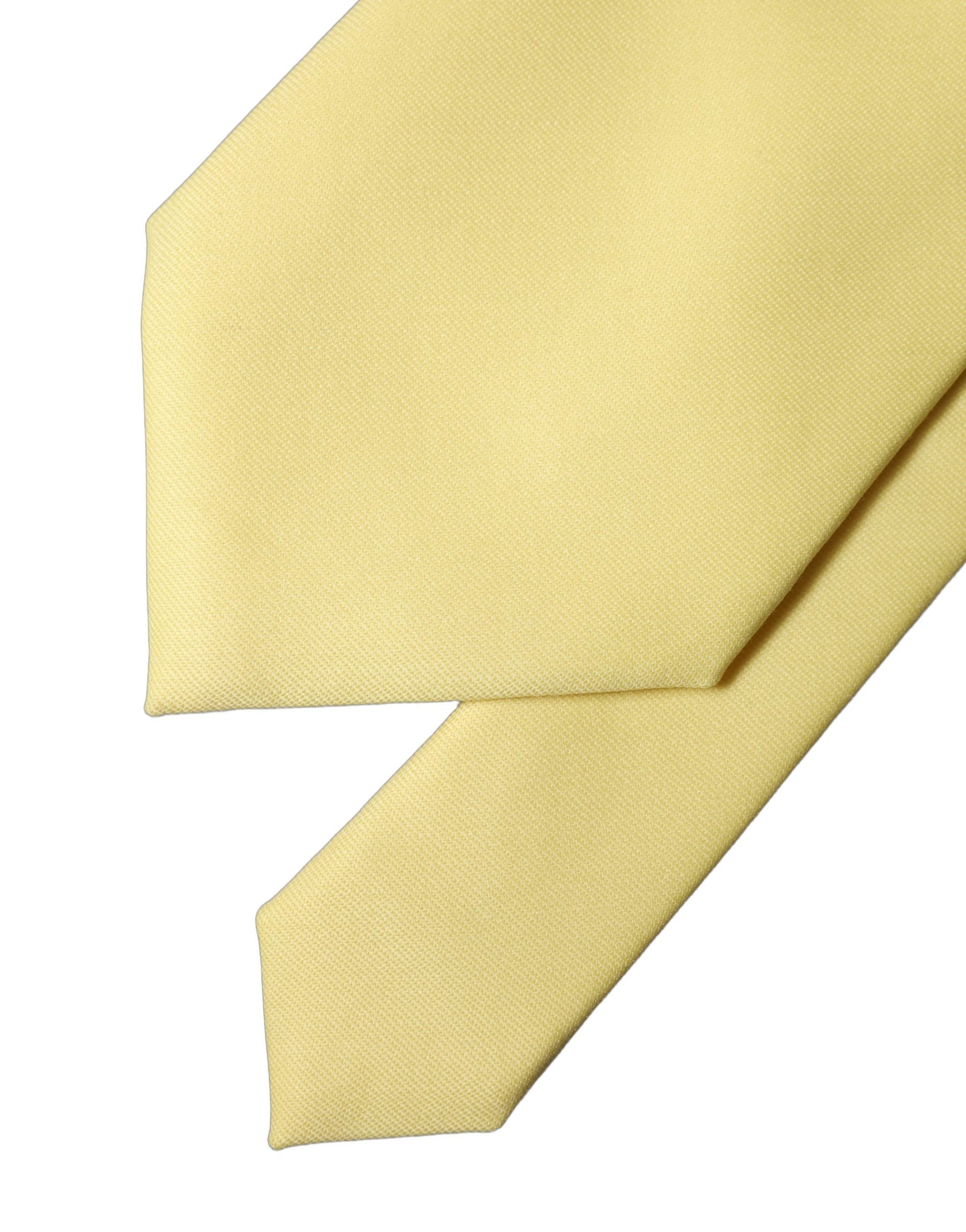 Dolce & Gabbana Yellow Solid Satin Silk Adjustable Women Tied Necktie Tie | Regal Royce