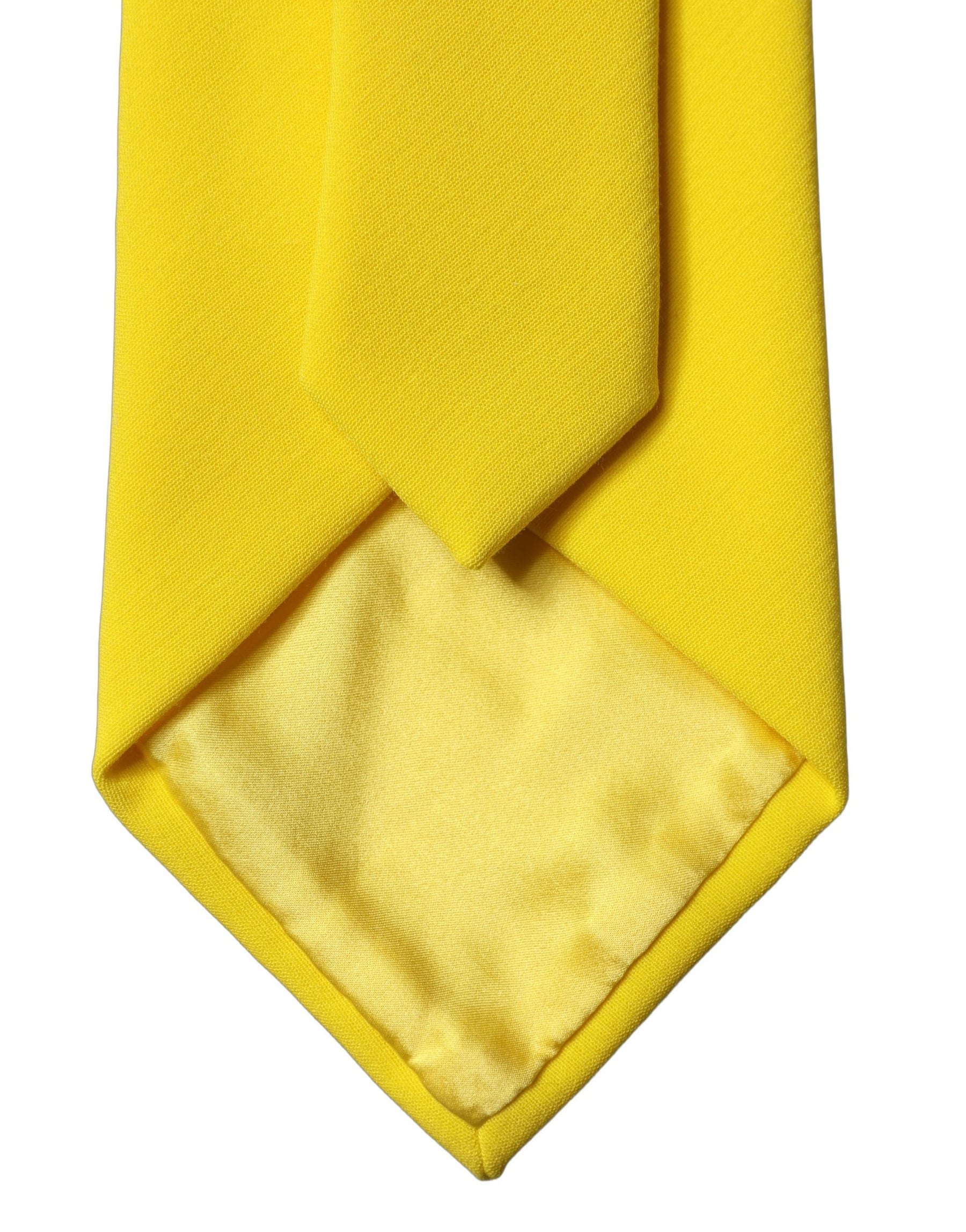 Dolce & Gabbana Yellow Solid Polyester Adjustable Women Tied Necktie Tie | Regal Royce