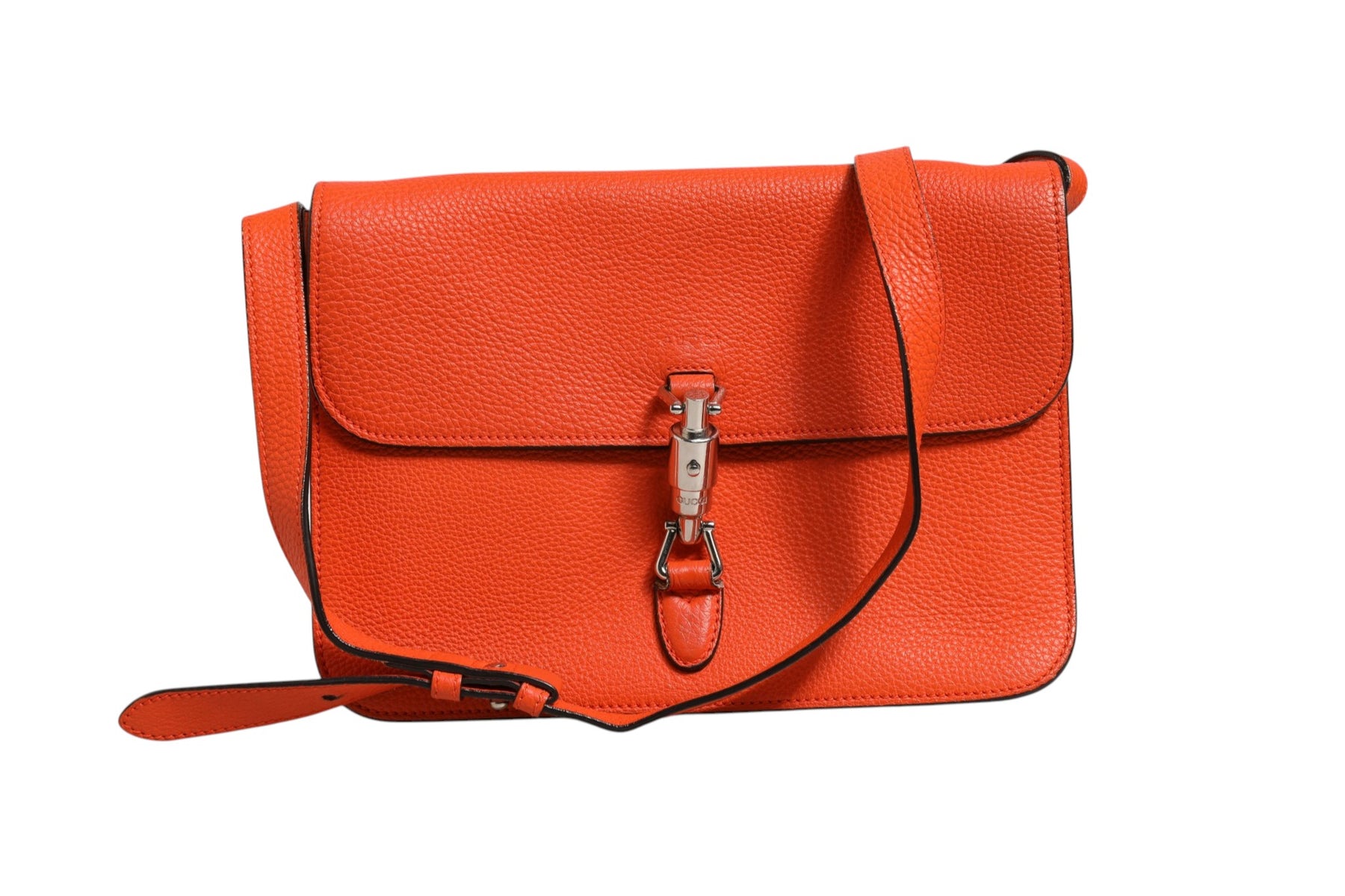 Gucci Jackie Soft Flap Shoulder Bag Leather Orange | Regal Royce