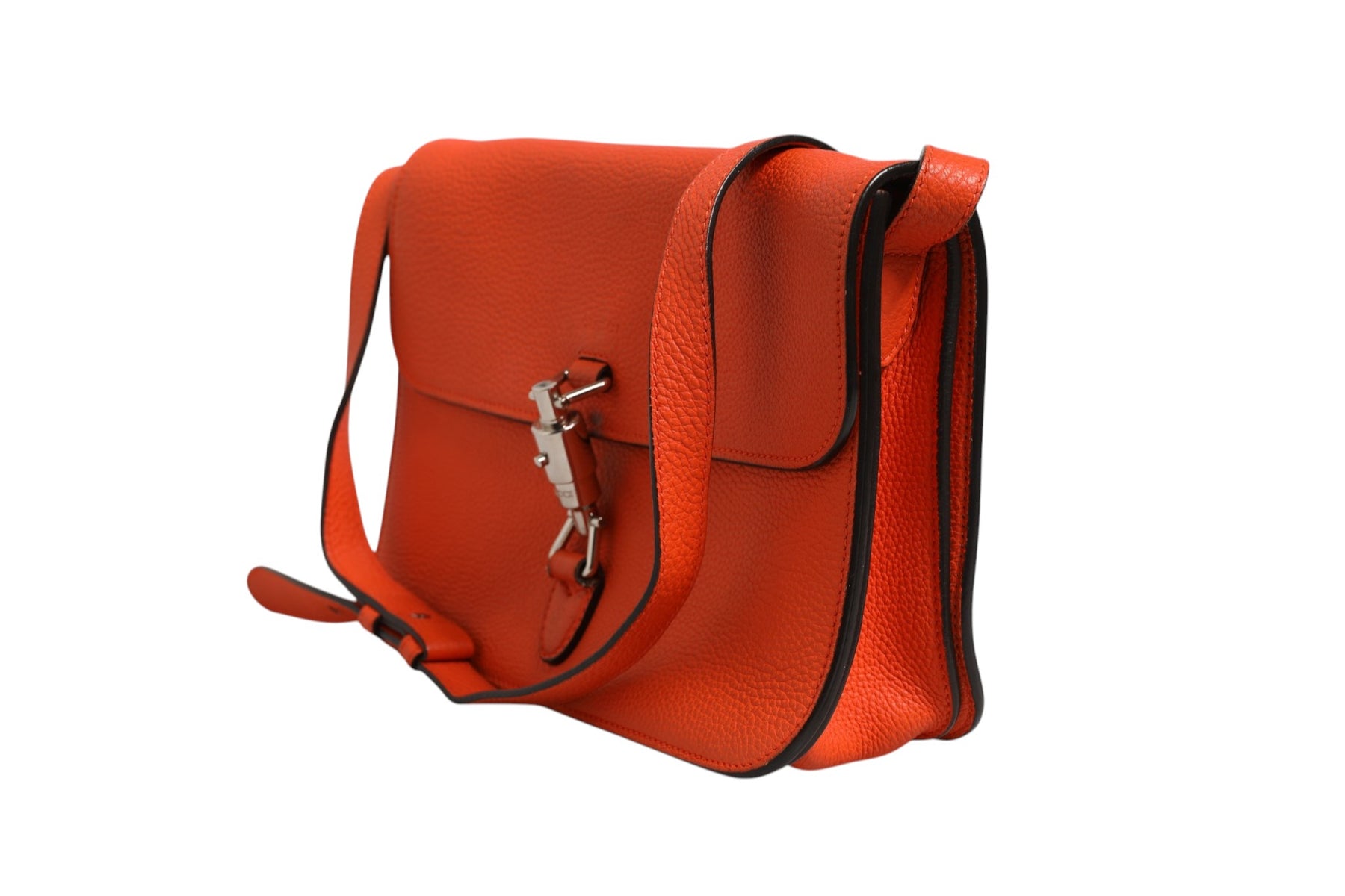 Gucci Jackie Soft Flap Shoulder Bag Leather Orange | Regal Royce
