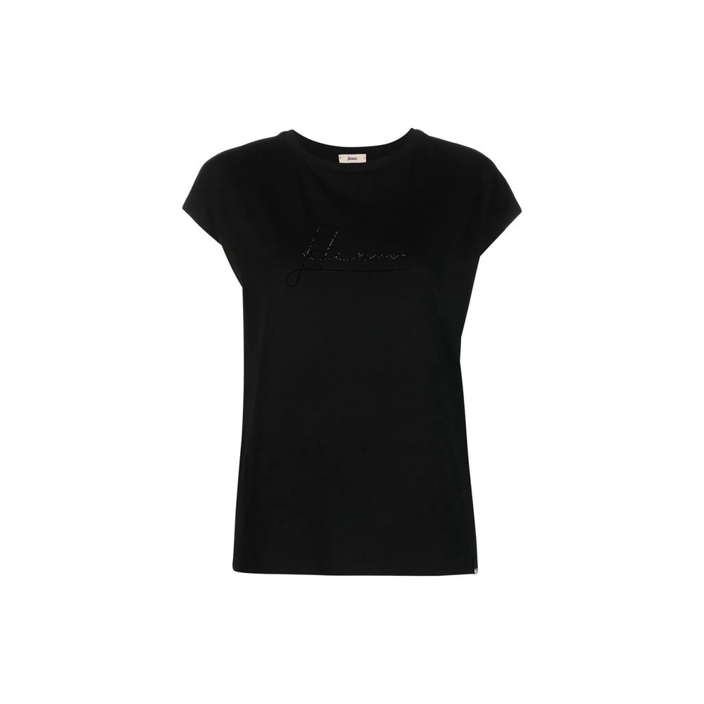 Herno Black Cotton T-Shirt | Regal Royce