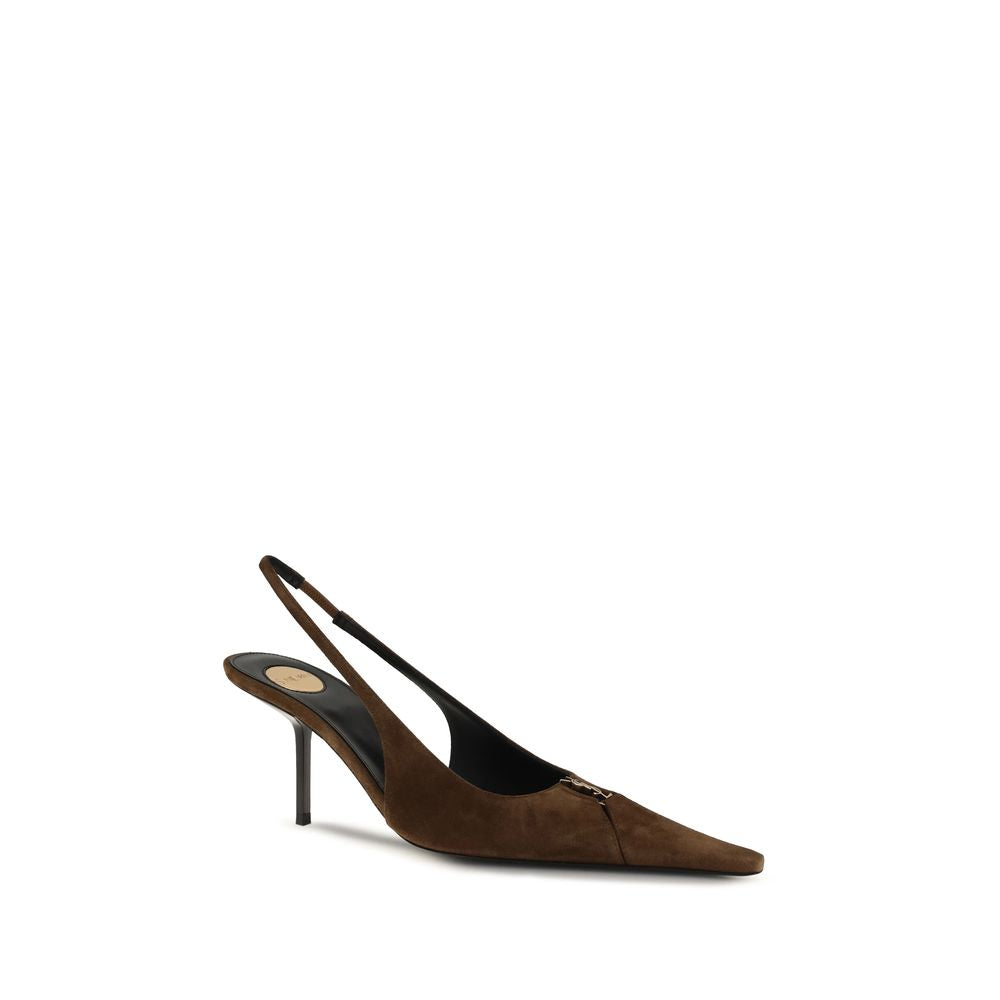 Saint Laurent Brown Calf Leather Bos Taurus High Heel Pumps | Regal Royce