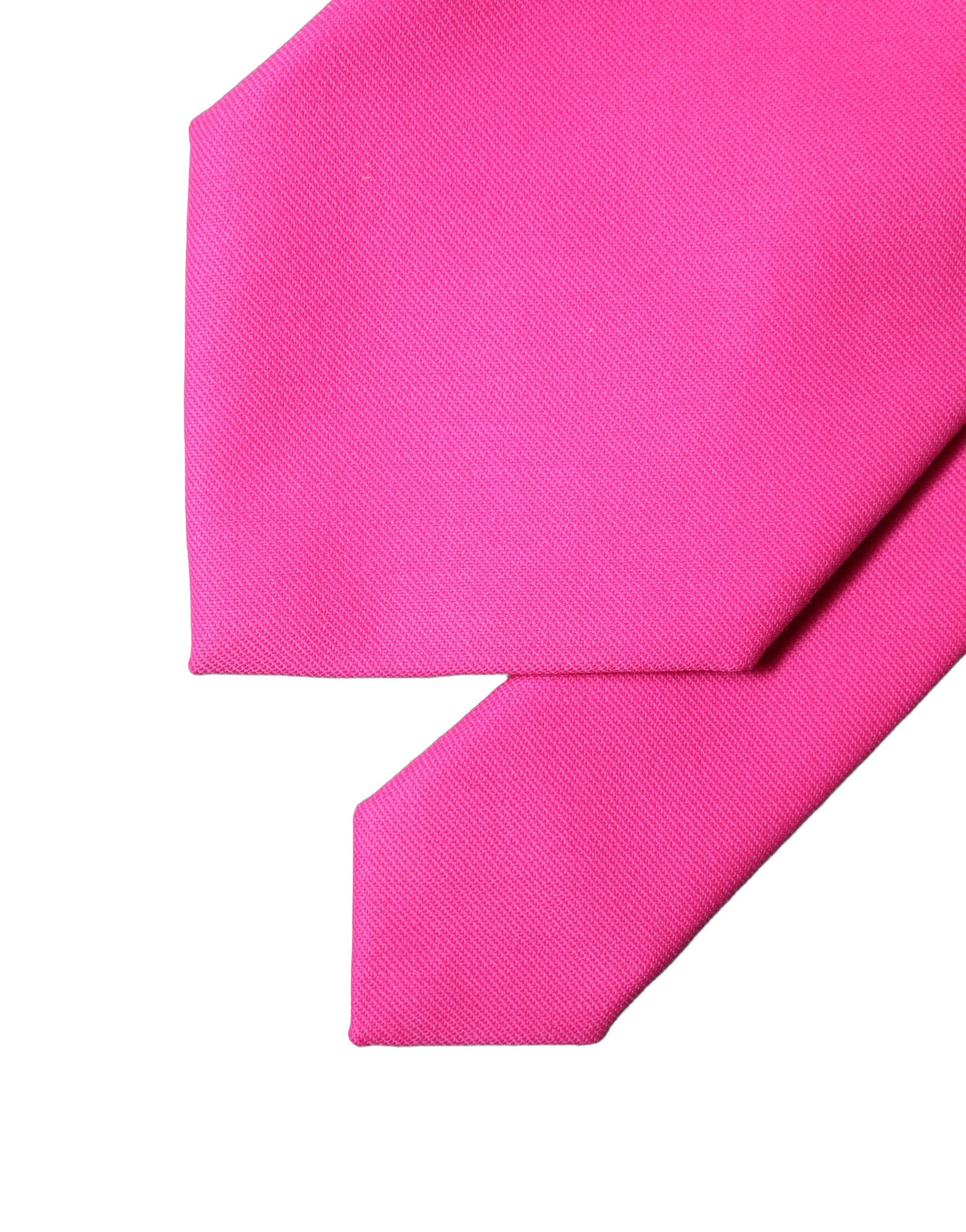 Dolce & Gabbana Neon Pink Solid Satin Silk Adjustable Women Necktie Tie | Regal Royce