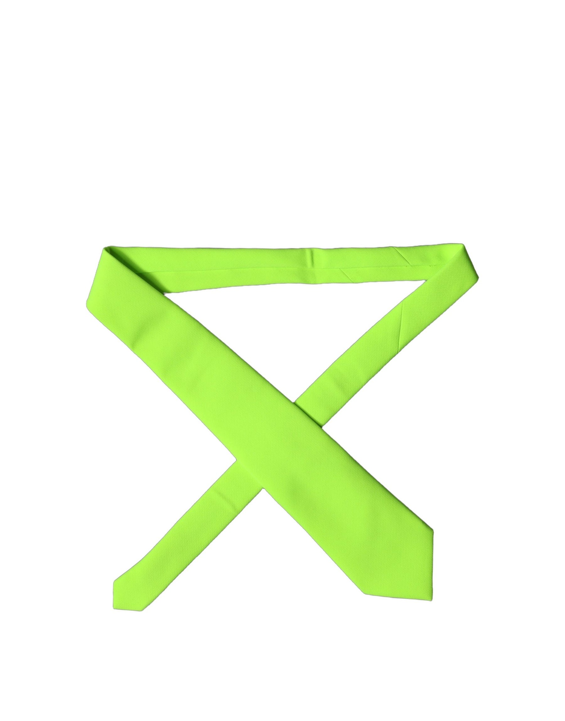 Dolce & Gabbana Neon Green Polyester Adjustable Women Tied Necktie Tie | Regal Royce