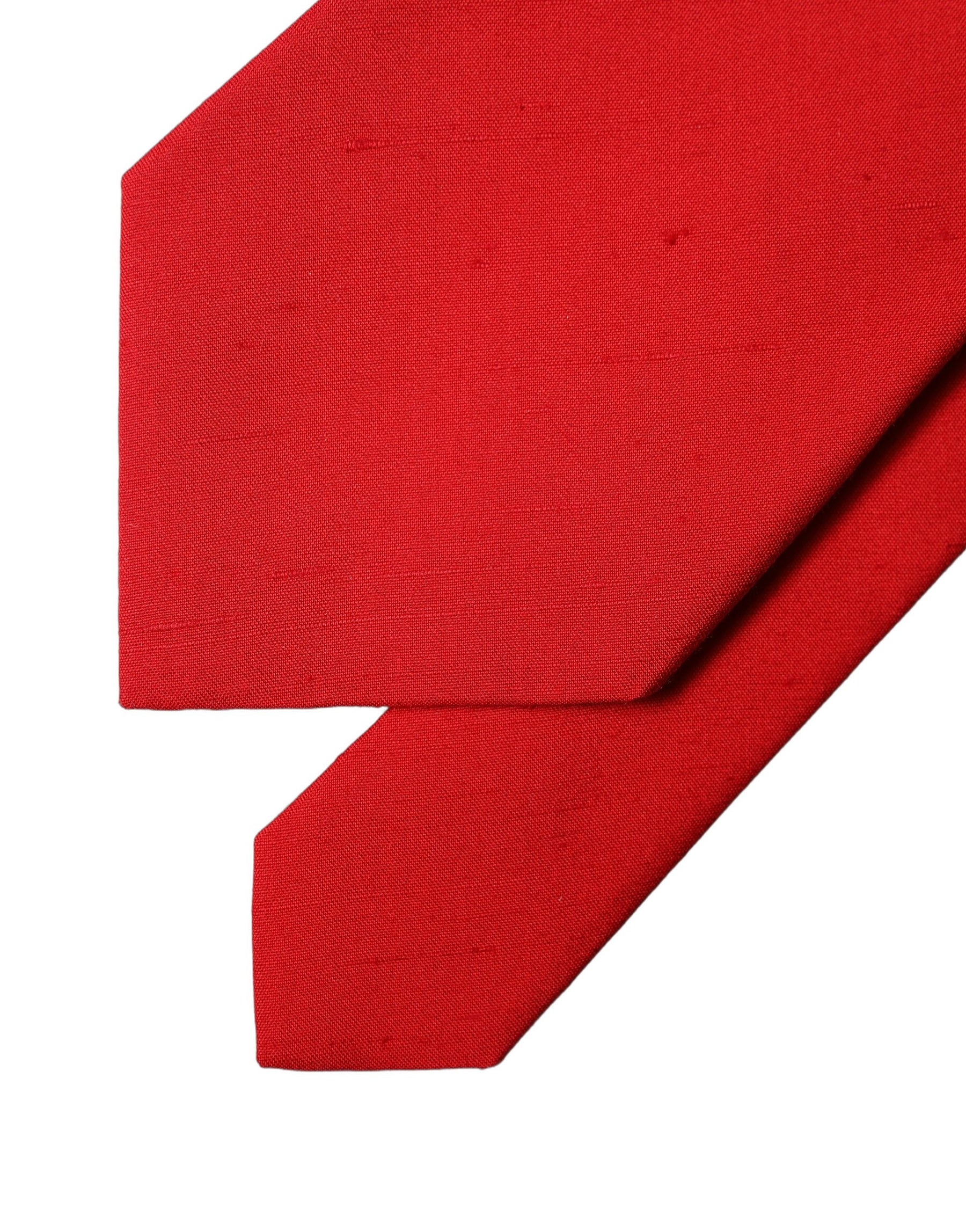 Dolce & Gabbana Red Solid Silk Cotton Adjustable Women Necktie Tie | Regal Royce