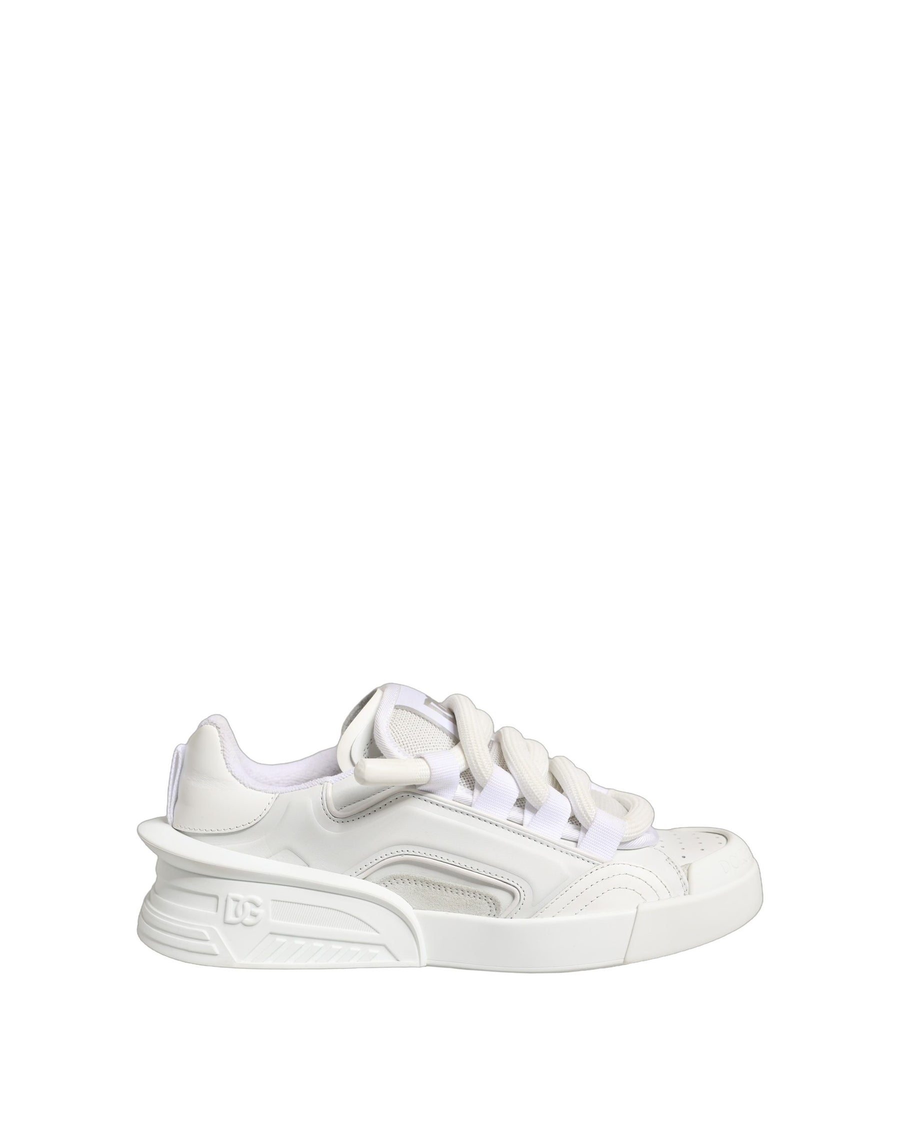 Dolce & Gabbana White Calfskin Leather Low Top Sneakers Shoes | Regal Royce