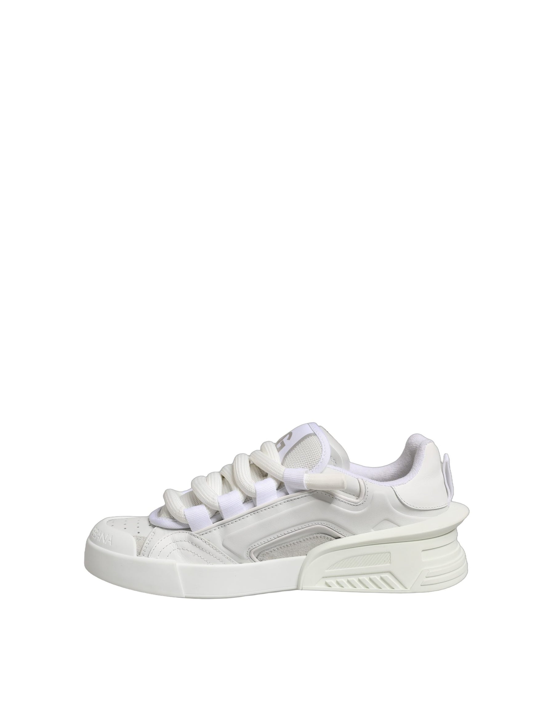 Dolce & Gabbana White Calfskin Leather Low Top Sneakers Shoes | Regal Royce