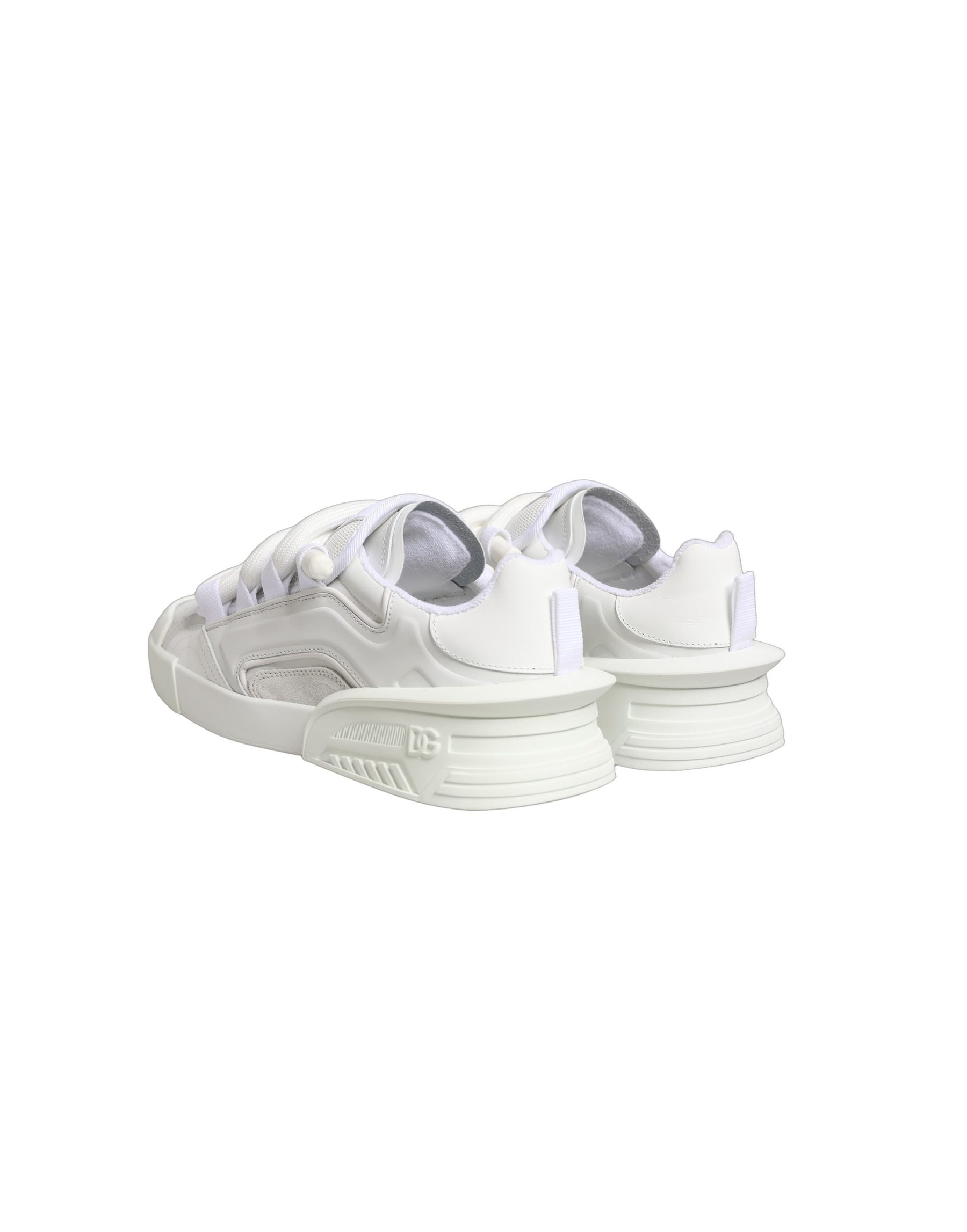 Dolce & Gabbana White Calfskin Leather Low Top Sneakers Shoes | Regal Royce