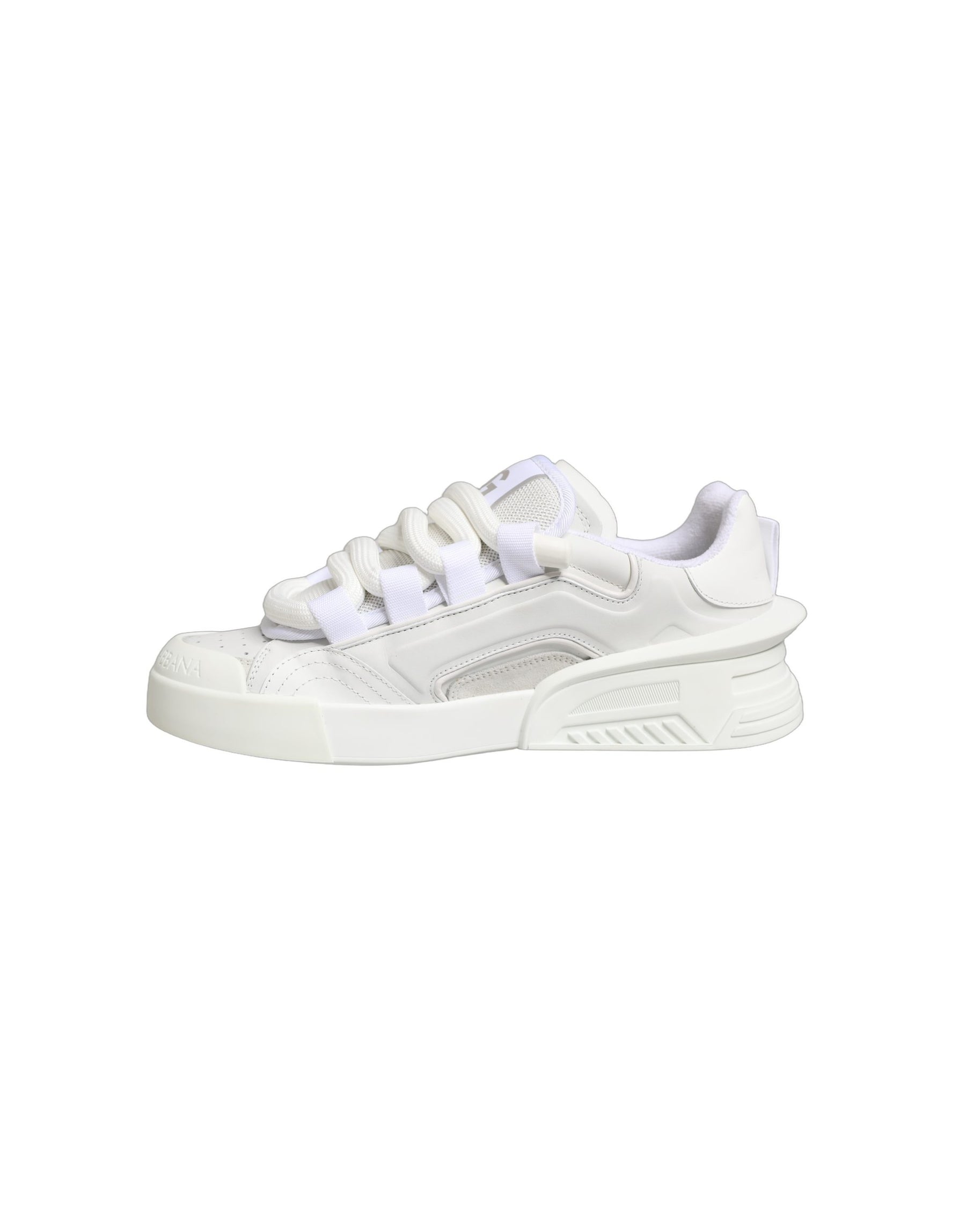 Dolce & Gabbana White Calfskin Leather Low Top Sneakers Shoes | Regal Royce