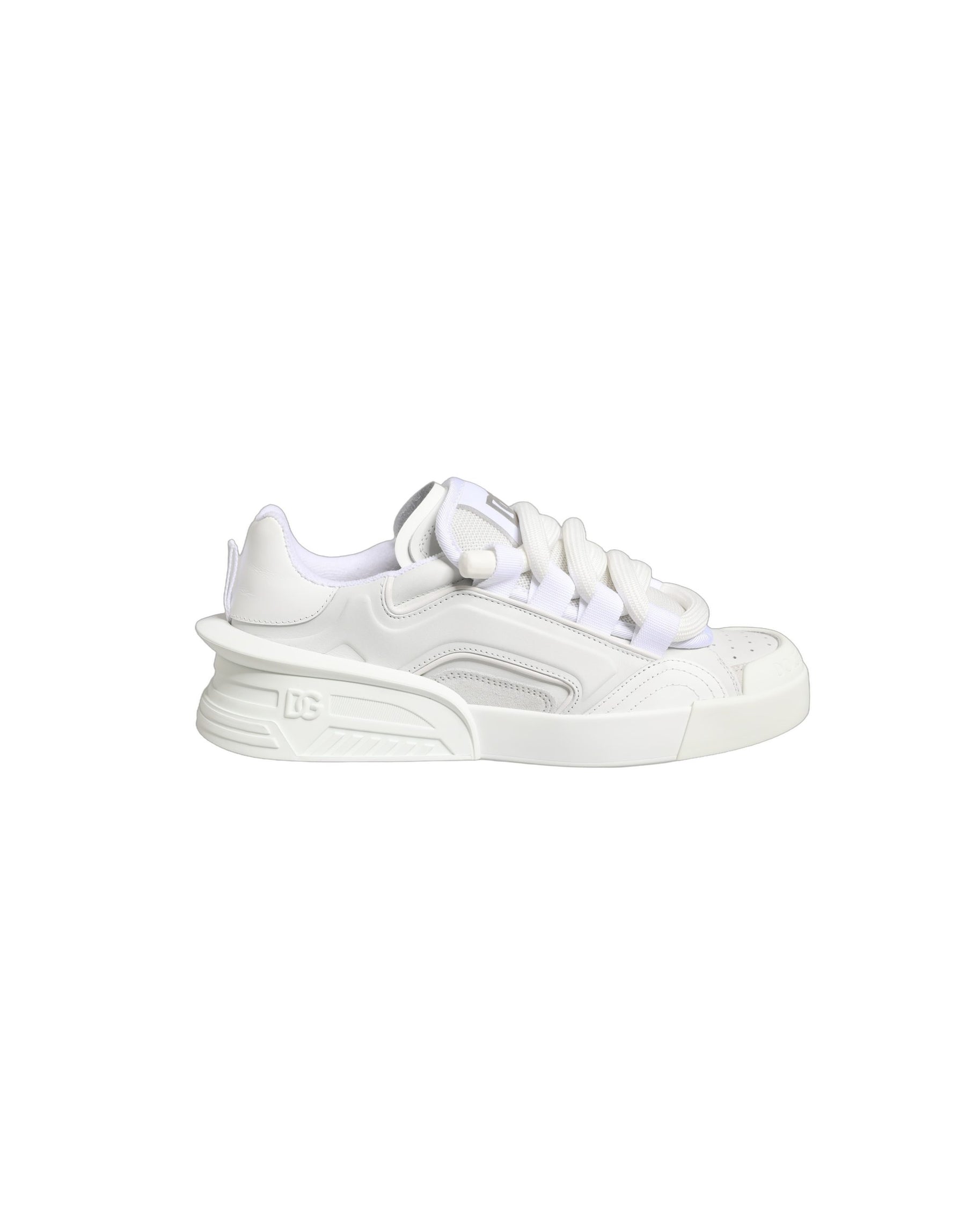 Dolce & Gabbana White Calfskin Leather Low Top Sneakers Shoes | Regal Royce