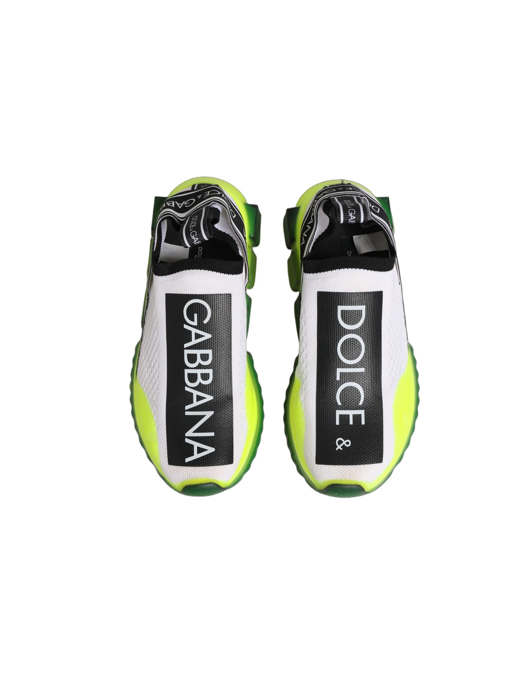 Dolce & Gabbana White Black Slip On Sorrento Sneakers Shoes | Regal Royce