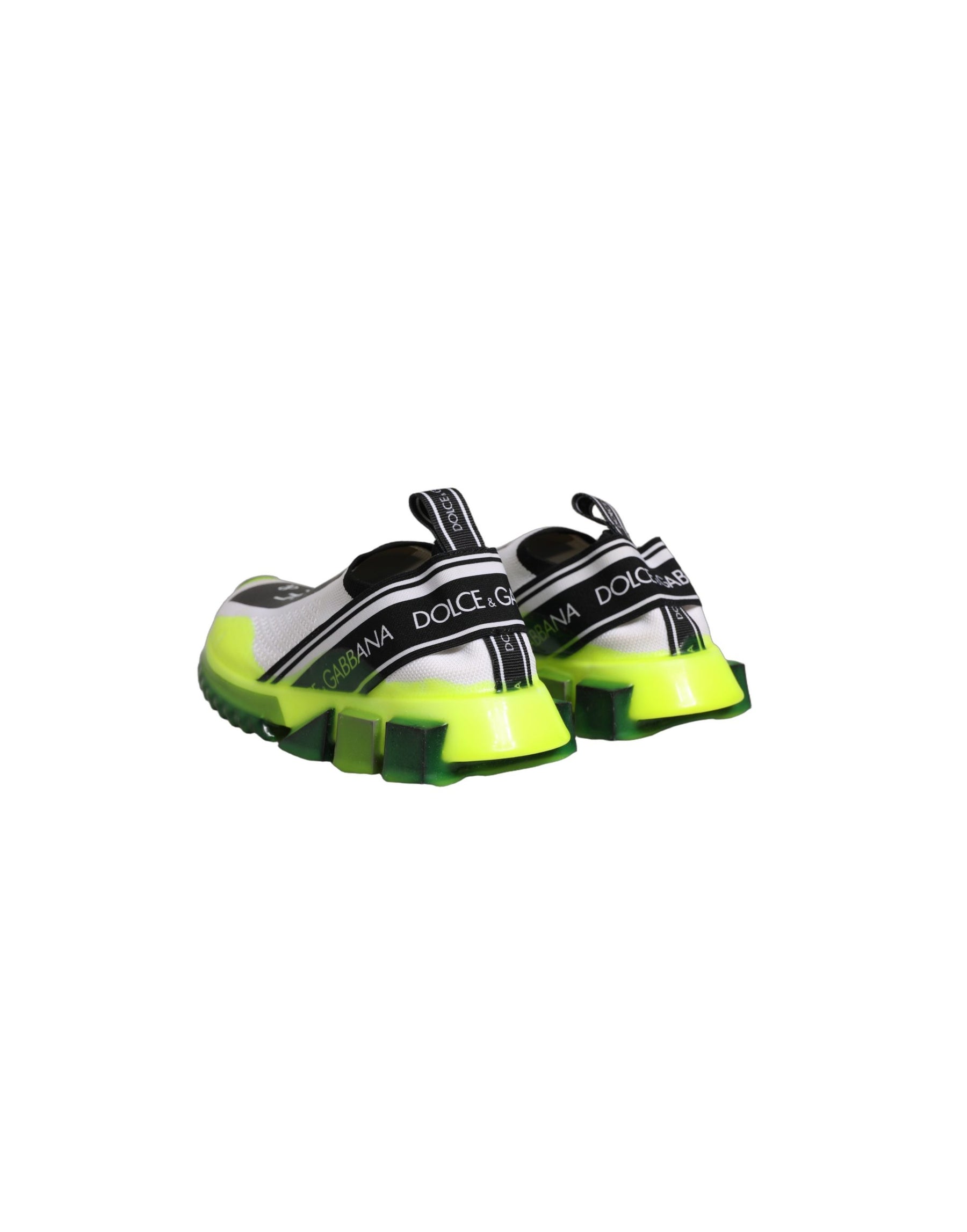 Dolce & Gabbana White Black Slip On Sorrento Sneakers Shoes | Regal Royce