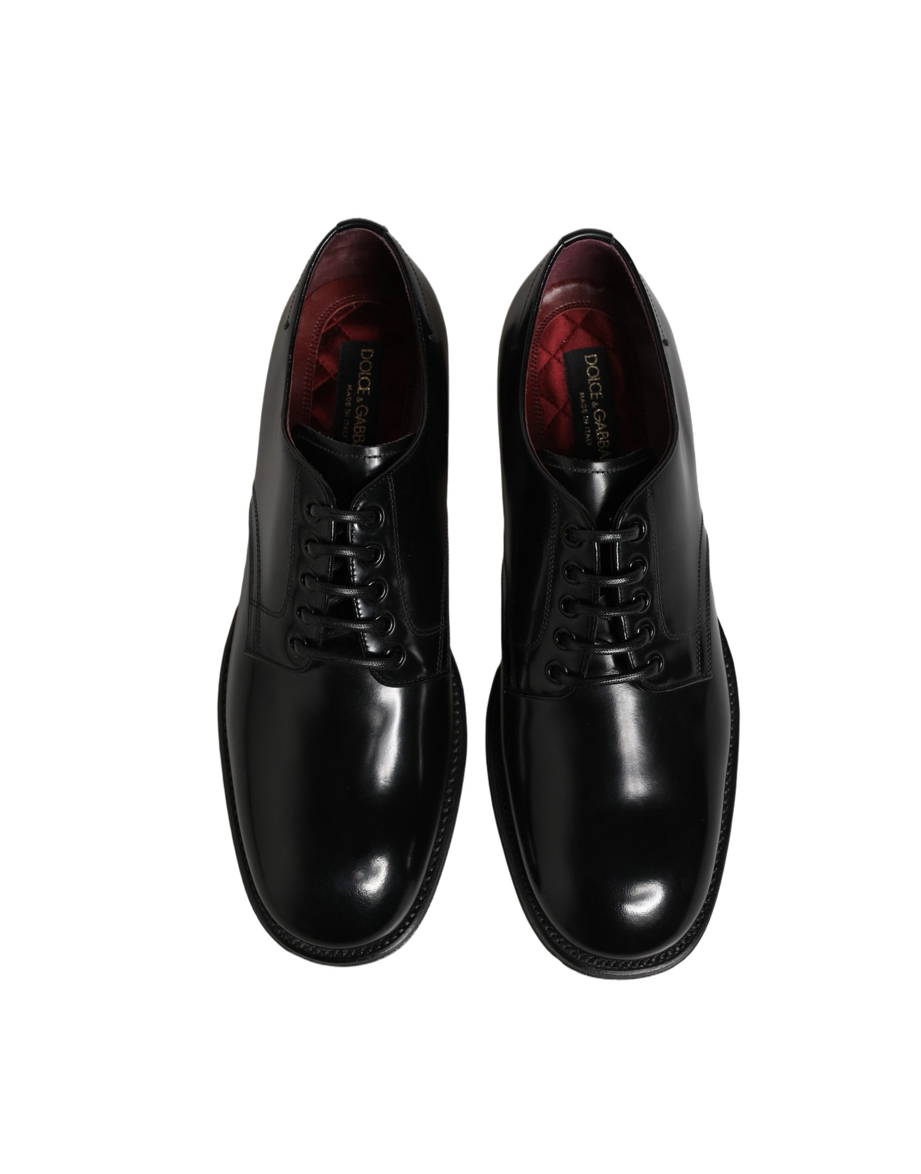 Dolce & Gabbana Black Calfskin Leather Derby Men Dress Shoes | Regal Royce