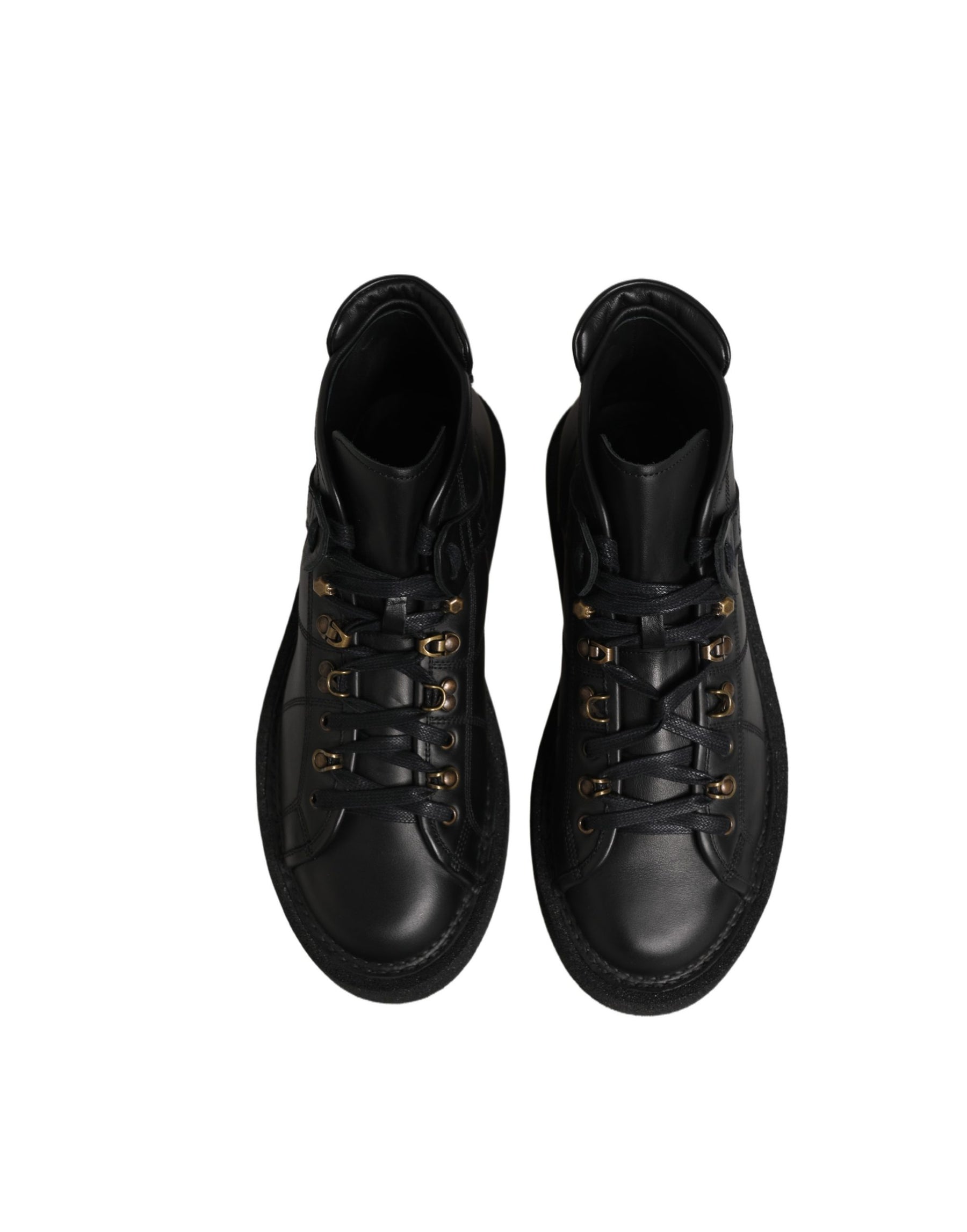 Dolce & Gabbana Black Leather Lace Up Men Ankle Boots Shoes | Regal Royce
