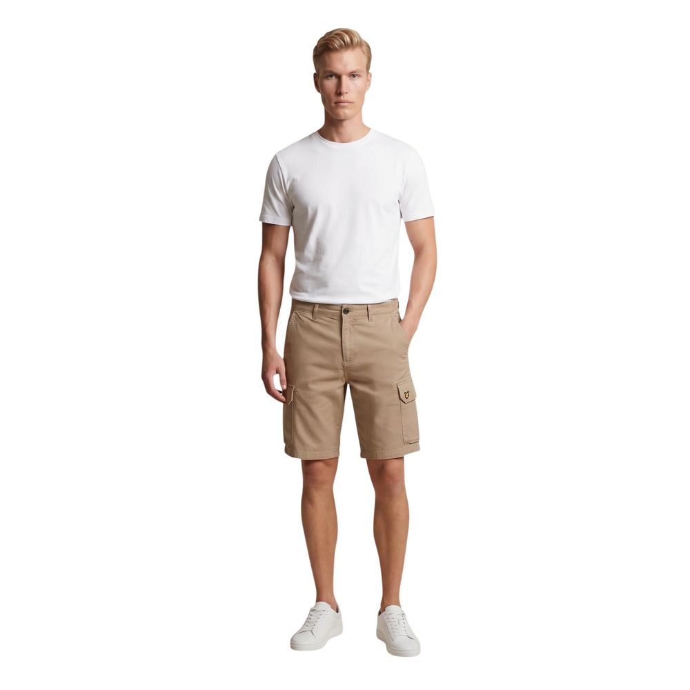 Lyle & Scott Beige Cotton Bermuda Shorts | Regal Royce