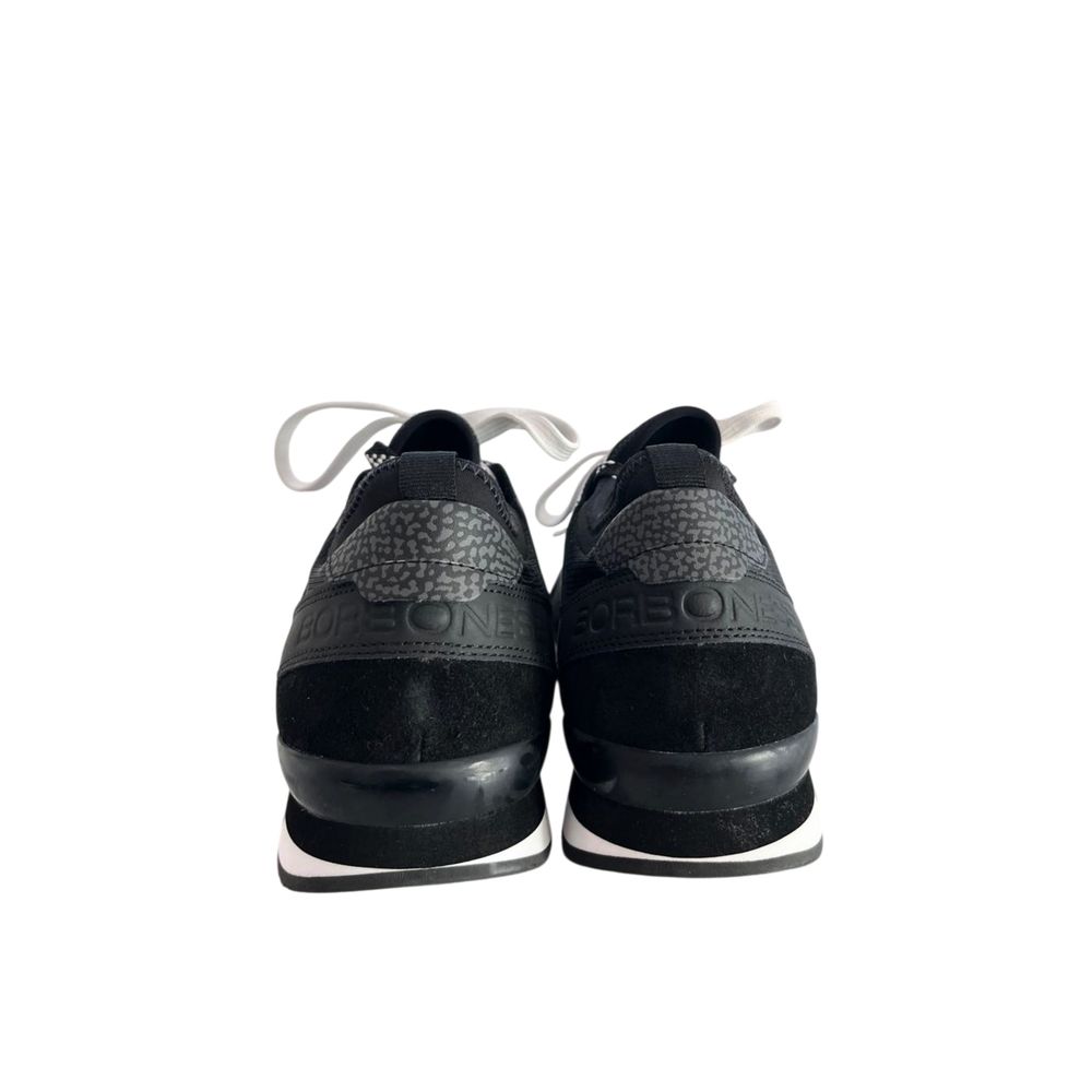 Borbonese Black Leather Men Sneaker | Regal Royce