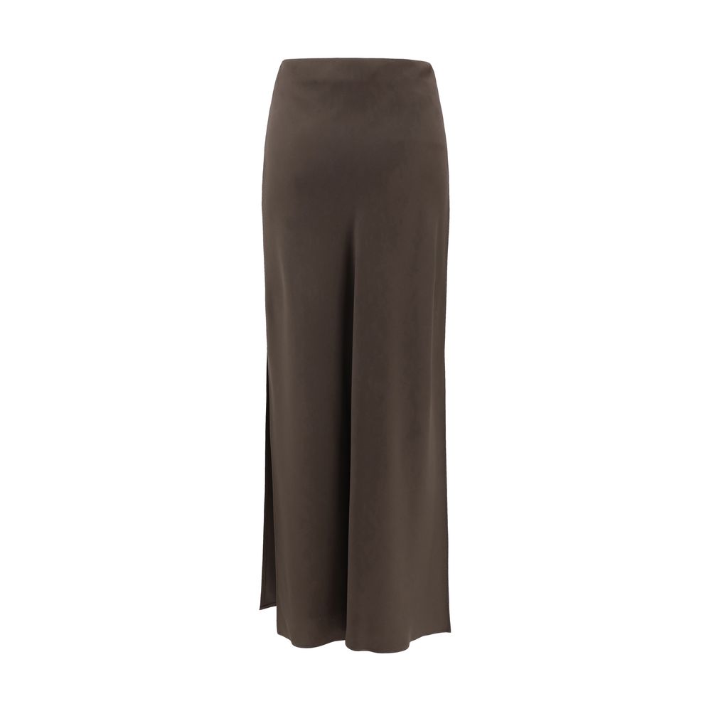 Brunello Cucinelli Brown Acetate Midi Skirt | Regal Royce