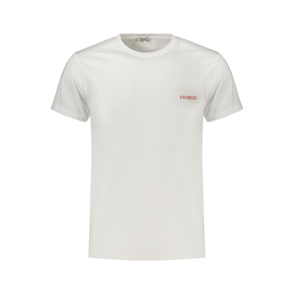 Bikkembergs White Cotton Mens T-Shirt | Regal Royce