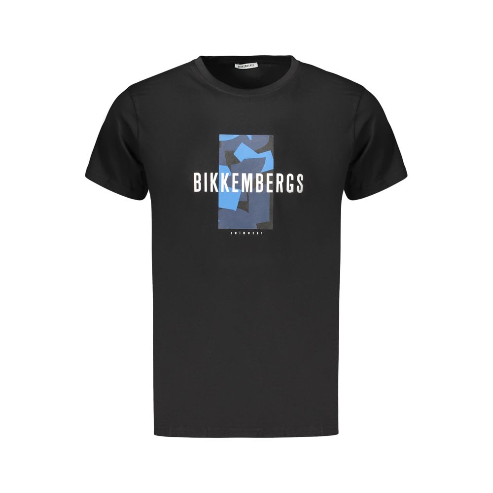 Bikkembergs Black Cotton Men T-Shirt | Regal Royce