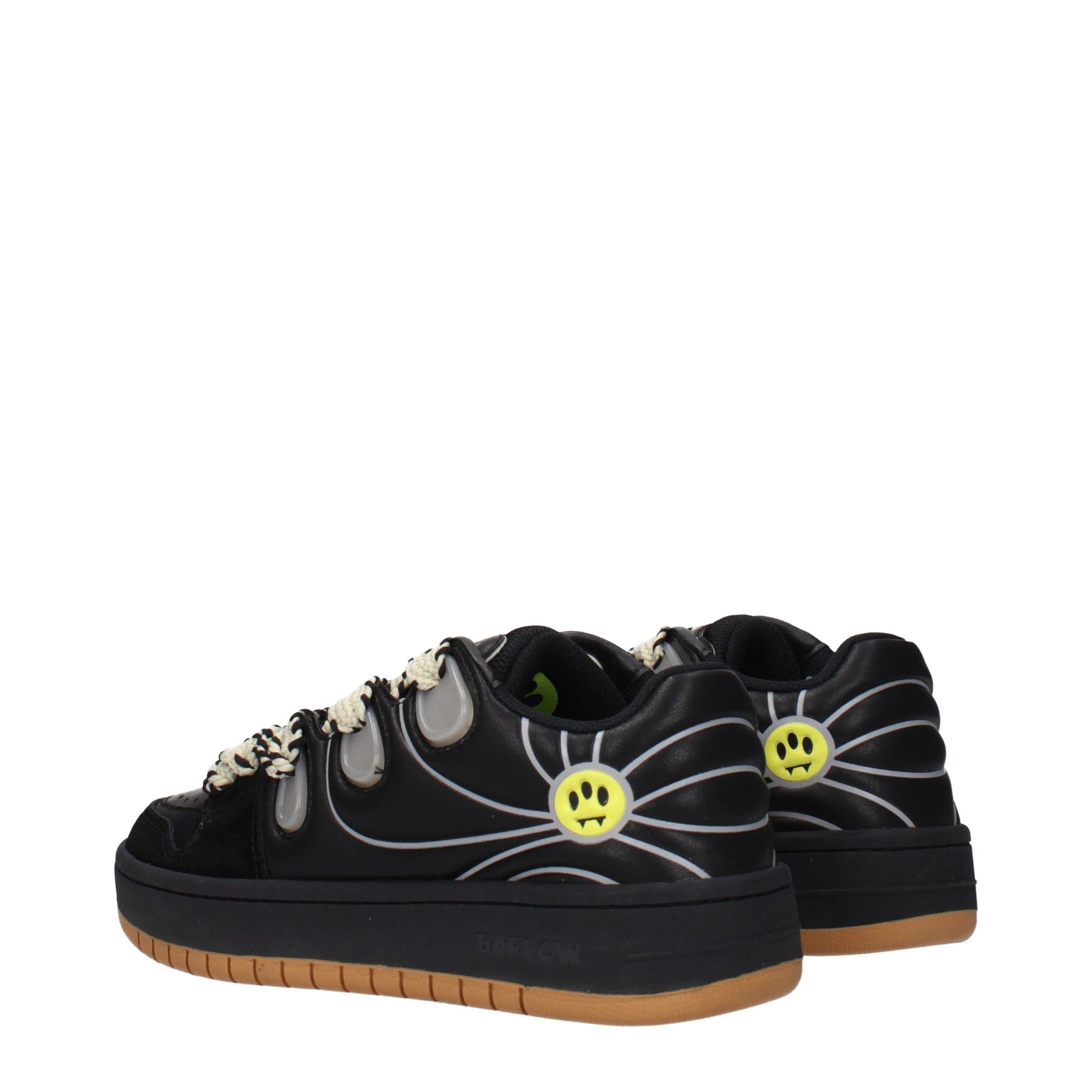Barrow Black Leather Low Top Sneakers | Regal Royce