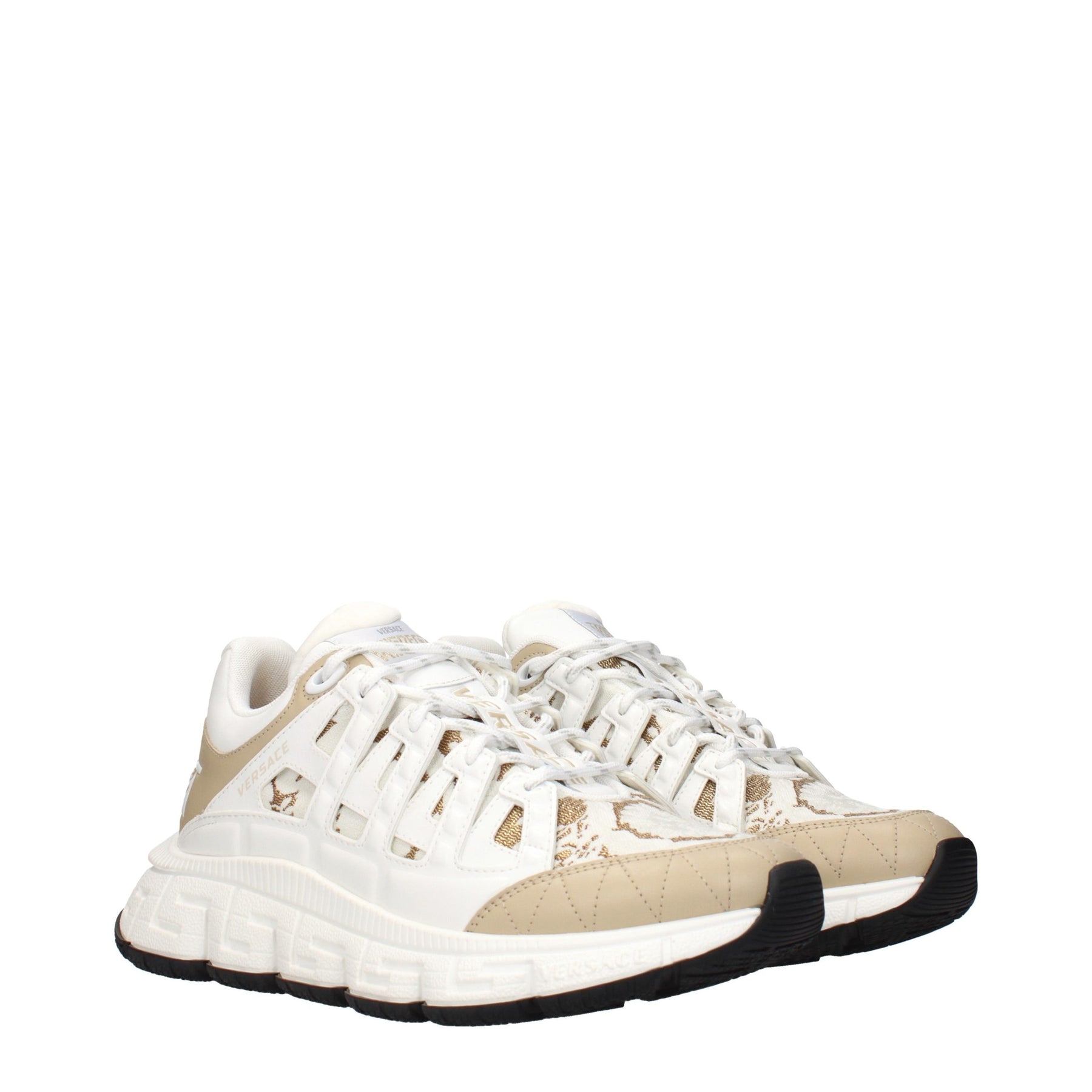 Versace White Fabric Athletic Sneakers | Regal Royce