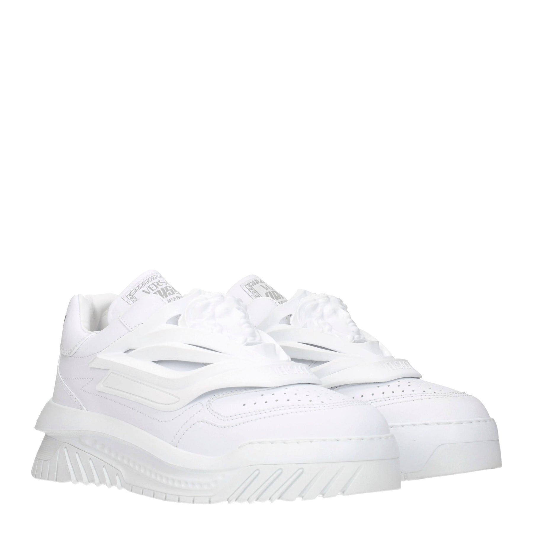 Versace White Leather Sneakers | Regal Royce