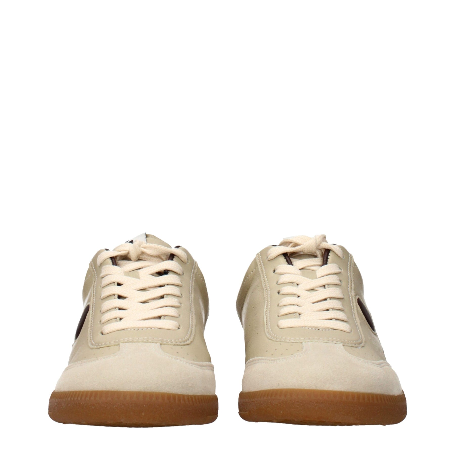 Isabel Marant Beige Leather Low Top Sneakers | Regal Royce