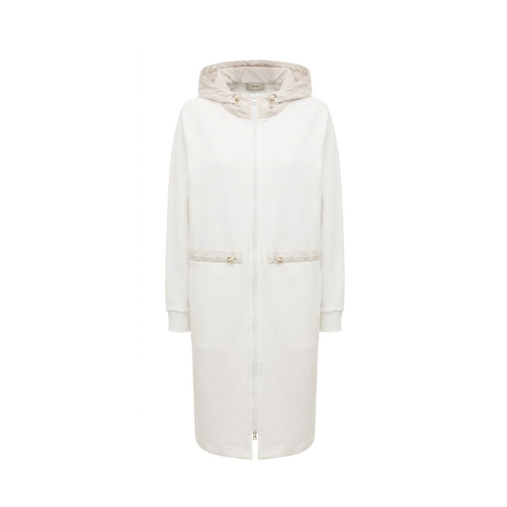 Herno White Cotton Coat | Regal Royce