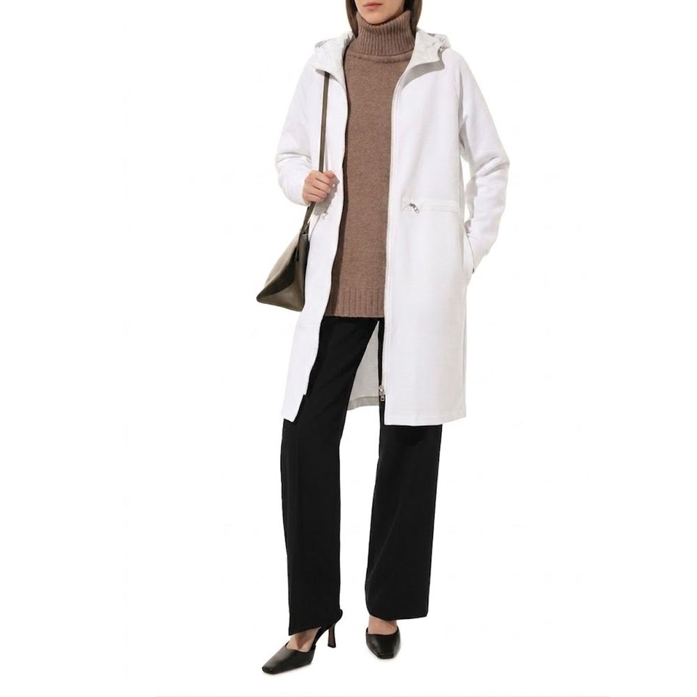 Herno White Cotton Coat | Regal Royce