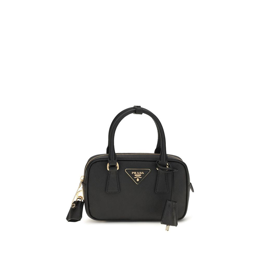 Prada Black Calf Leather Bos Taurus Handbag | Regal Royce