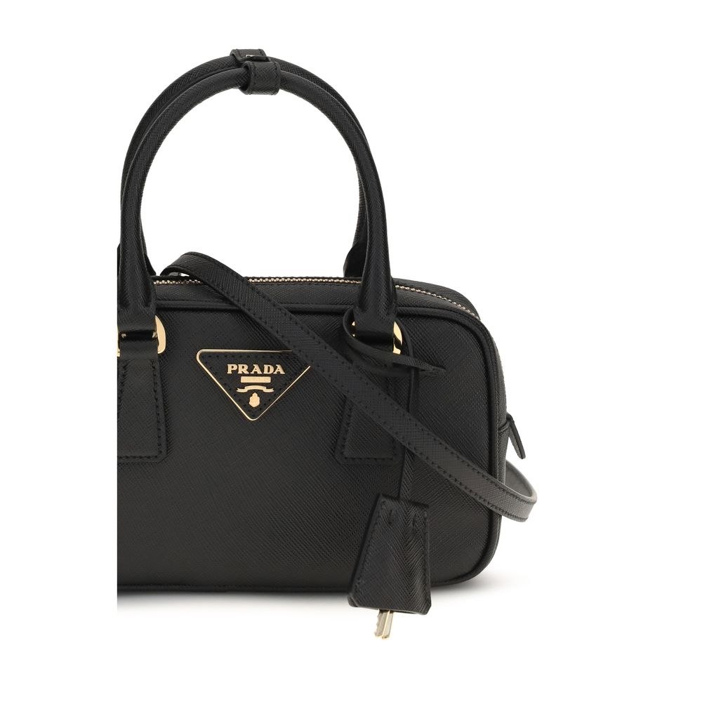 Prada Black Calf Leather Bos Taurus Handbag | Regal Royce