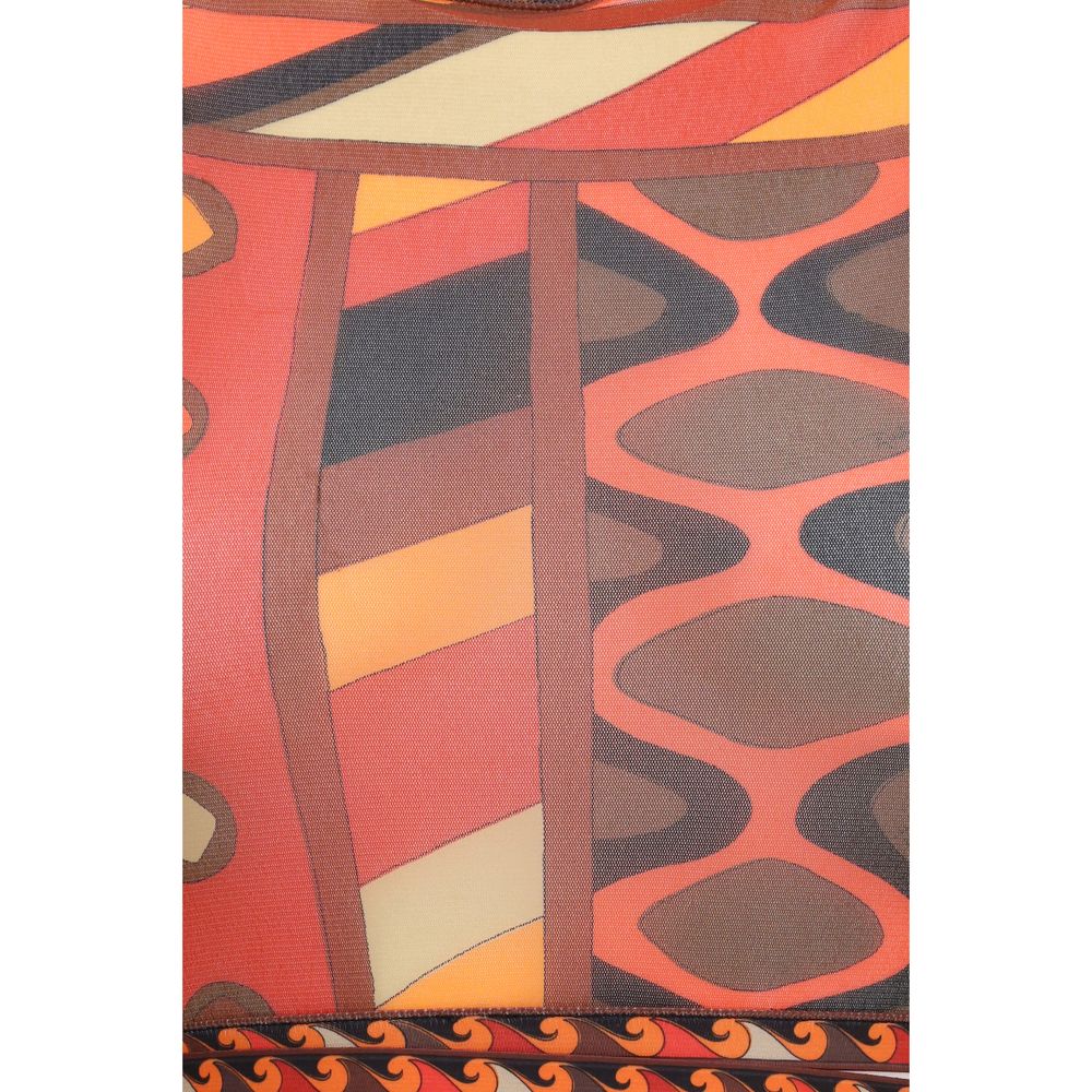 Emilio Pucci Orange Polyamide Pattern Shirt | Regal Royce
