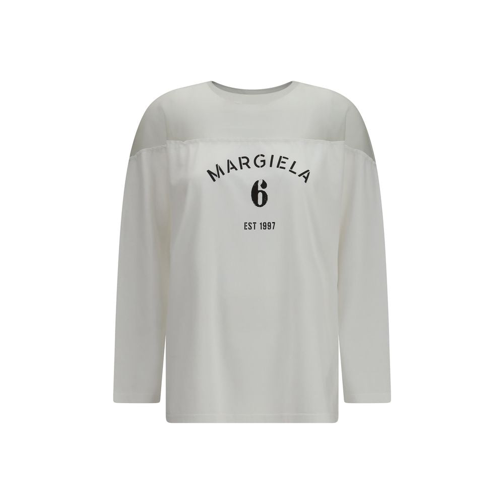 MM6 White Cotton Long Sleeve T-Shirt | Regal Royce