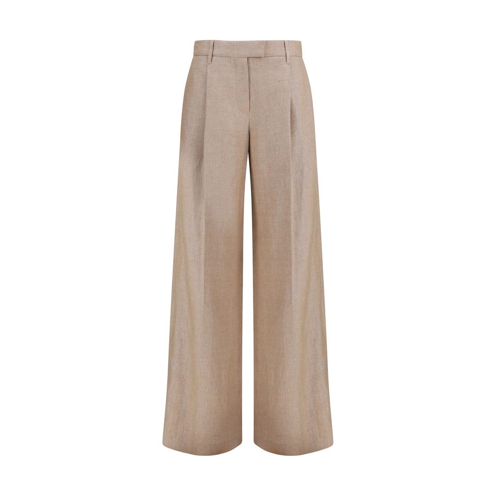 Brunello Cucinelli Beige Linen Casual Pants | Regal Royce