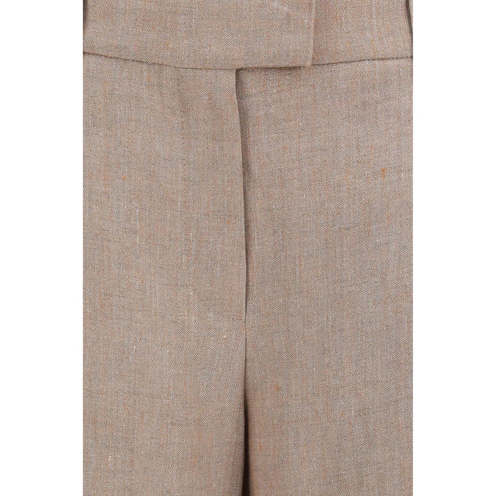 Brunello Cucinelli Beige Linen Casual Pants | Regal Royce