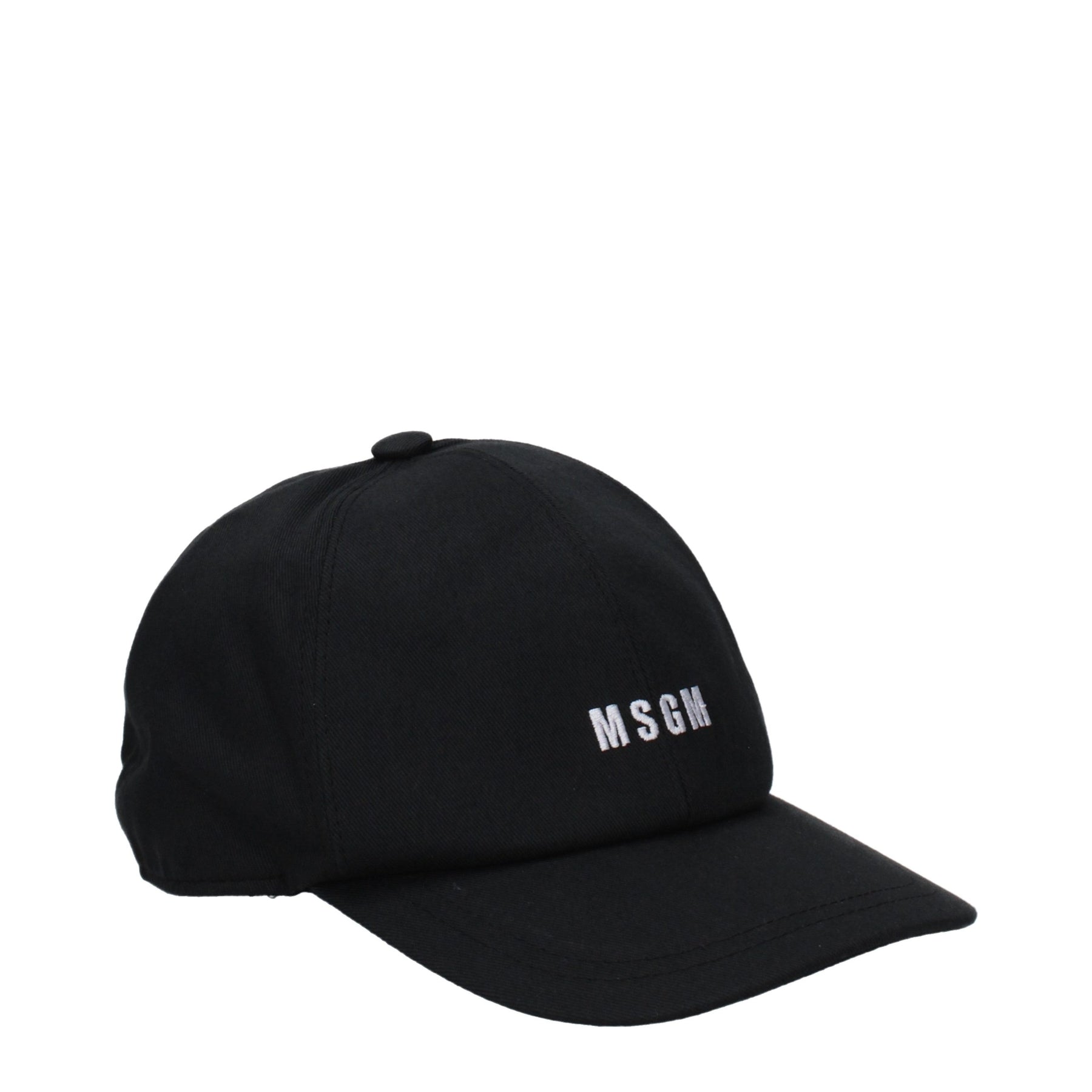 MSGM Black Cotton Cap (Baseball Hat) | Regal Royce
