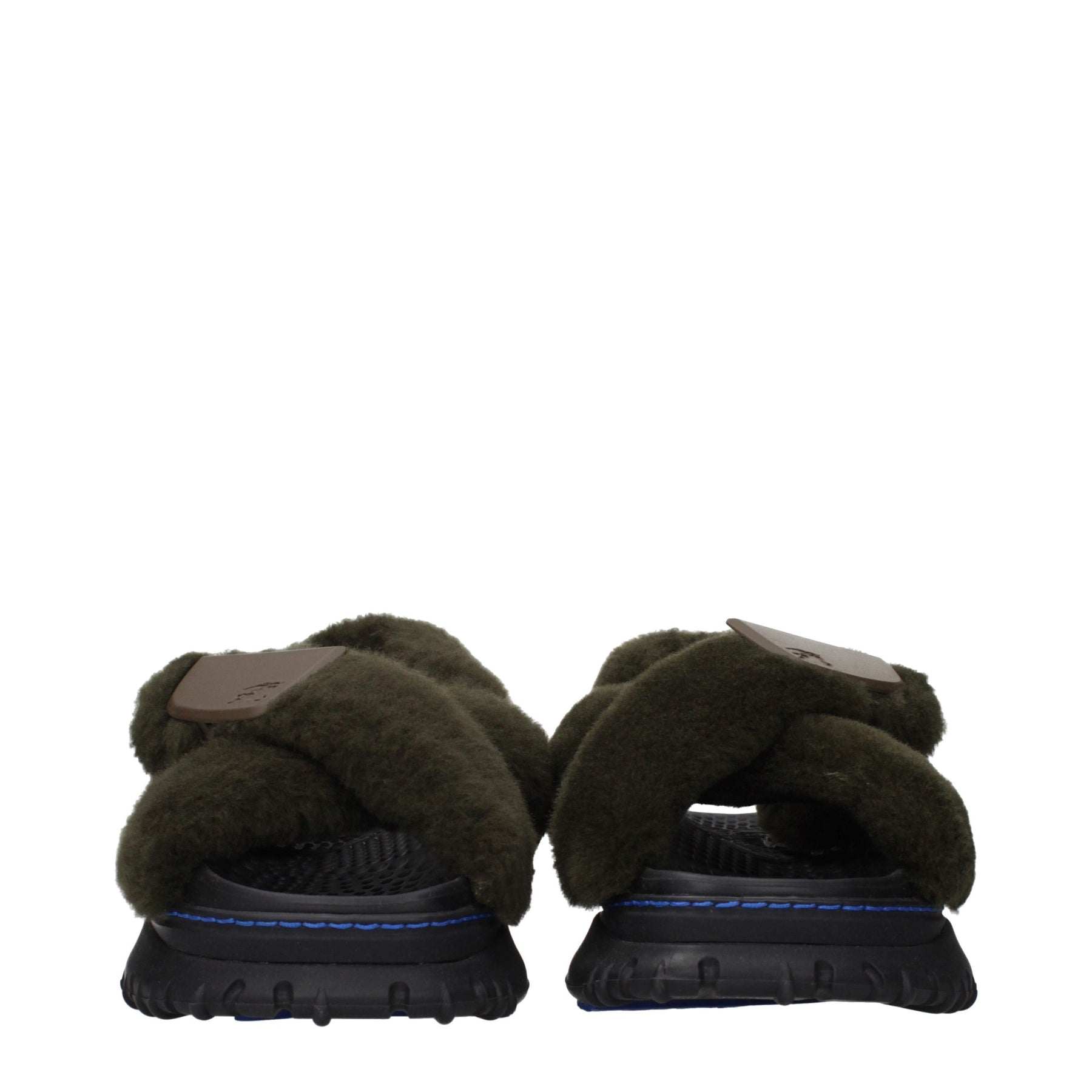 Burberry Green Fur Slippers | Regal Royce