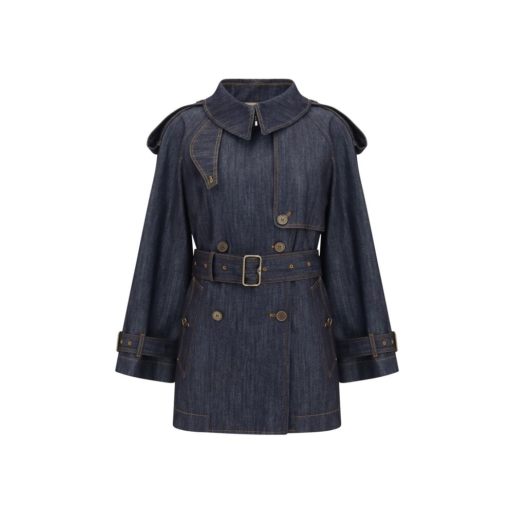 Burberry Blue Cotton Trench Coat | Regal Royce